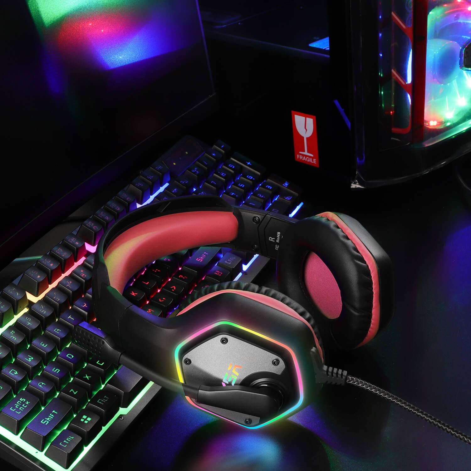 Foto 8 pulgar | Auriculares Para Juegos Eksa E1000 Con Micrófono Con Cancelación De Ruido Y Luz Rgb - Venta Internacional.