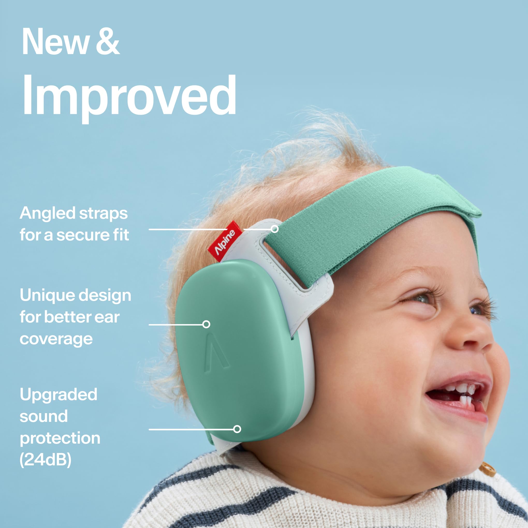 Foto 3 pulgar | Orejeras Para Bebés Alpine Muffy Baby Con Protección Contra El Ruido, Color Verde - Venta Internacional.
