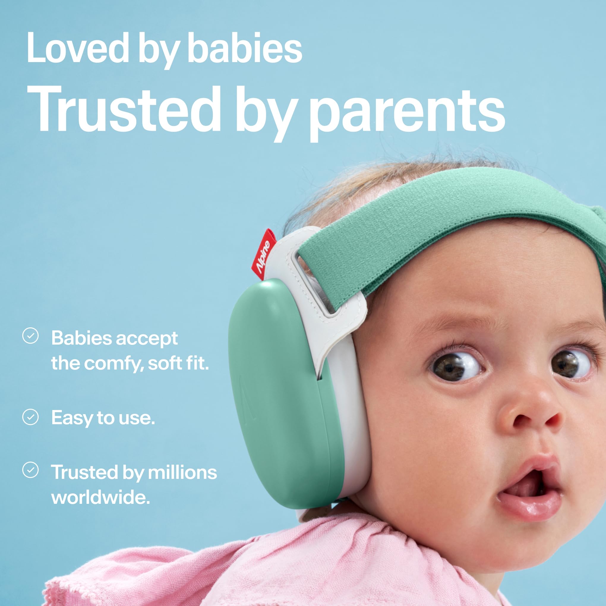 Foto 4 | Orejeras Para Bebés Alpine Muffy Baby Con Protección Contra El Ruido, Color Verde - Venta Internacional.