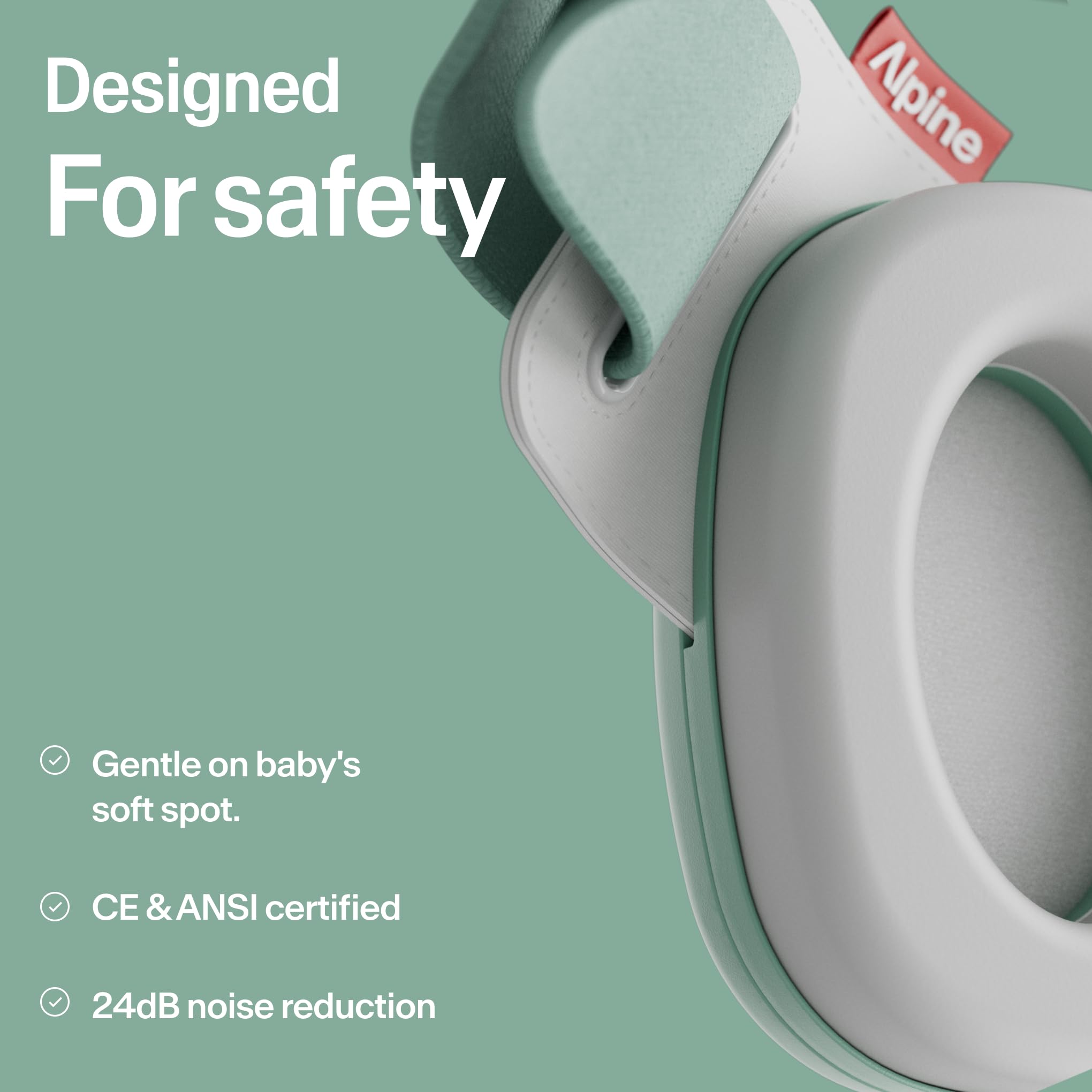 Foto 6 pulgar | Orejeras Para Bebés Alpine Muffy Baby Con Protección Contra El Ruido, Color Verde - Venta Internacional.