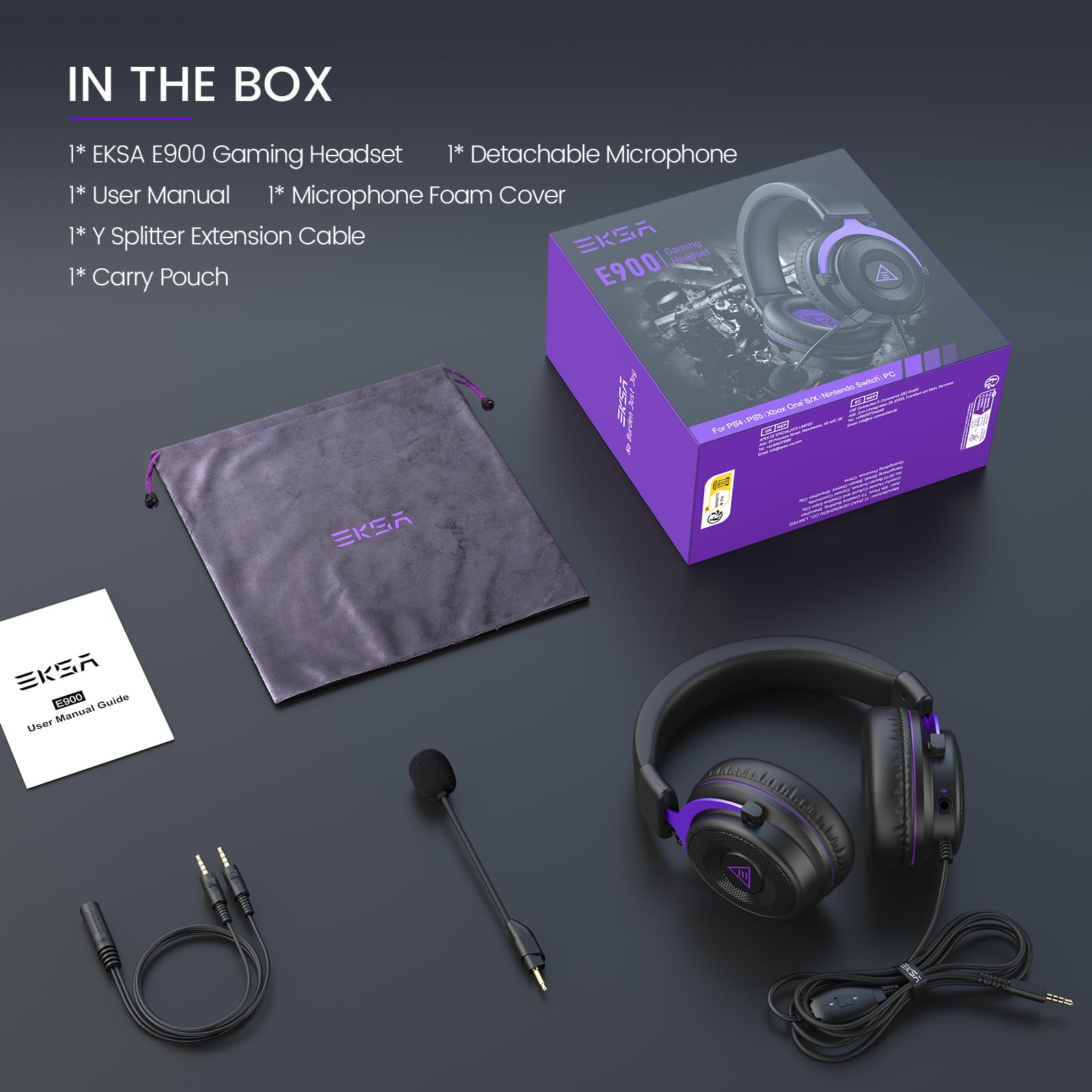 Foto 8 pulgar | Auriculares Para Juegos Eksa E900 Con Micrófono Para Pc/ps4/ps5/xbox - Venta Internacional.