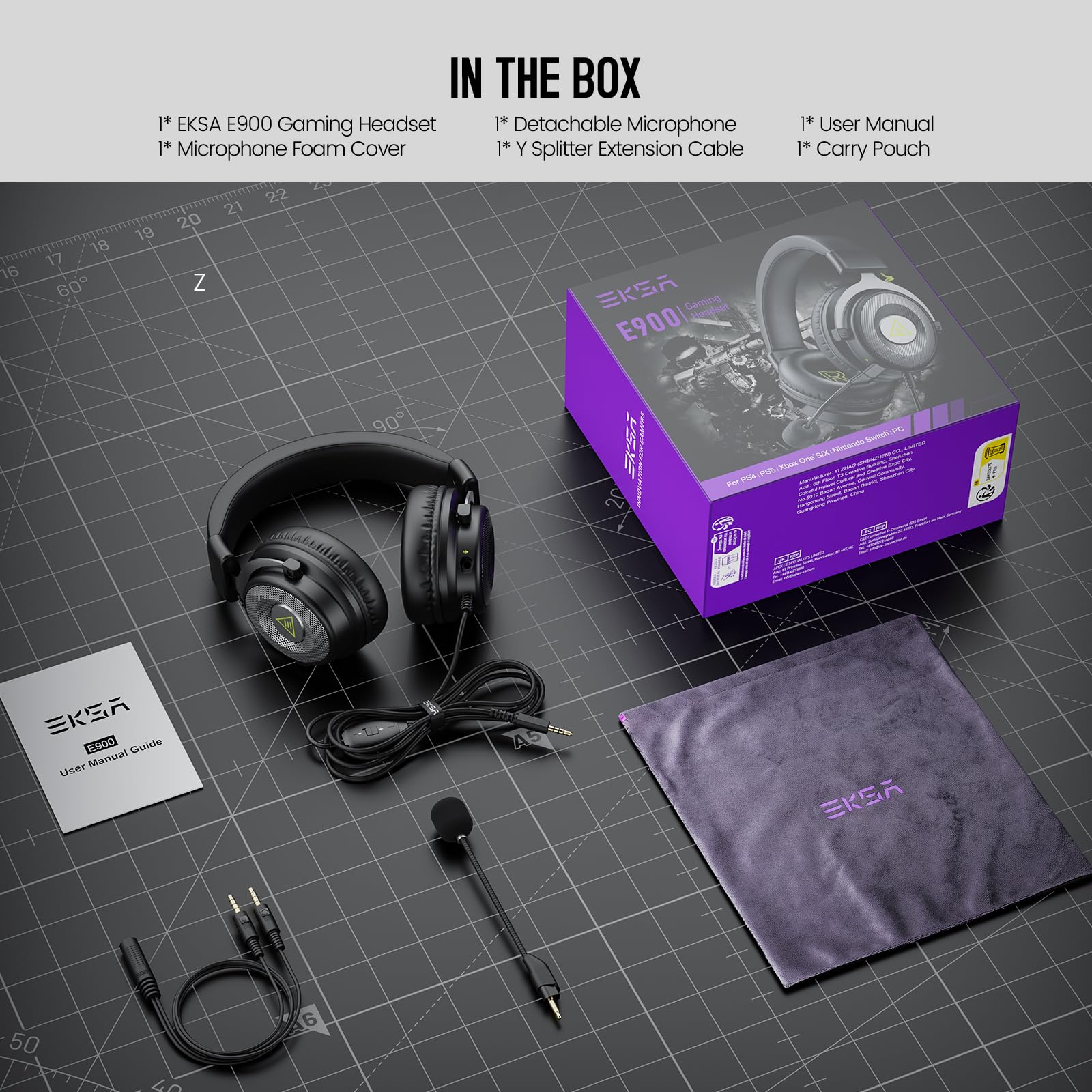 Foto 8 pulgar | Auriculares Para Juegos Eksa E900 Con Micrófono Para Pc/ps4/ps5/xbox - Venta Internacional.