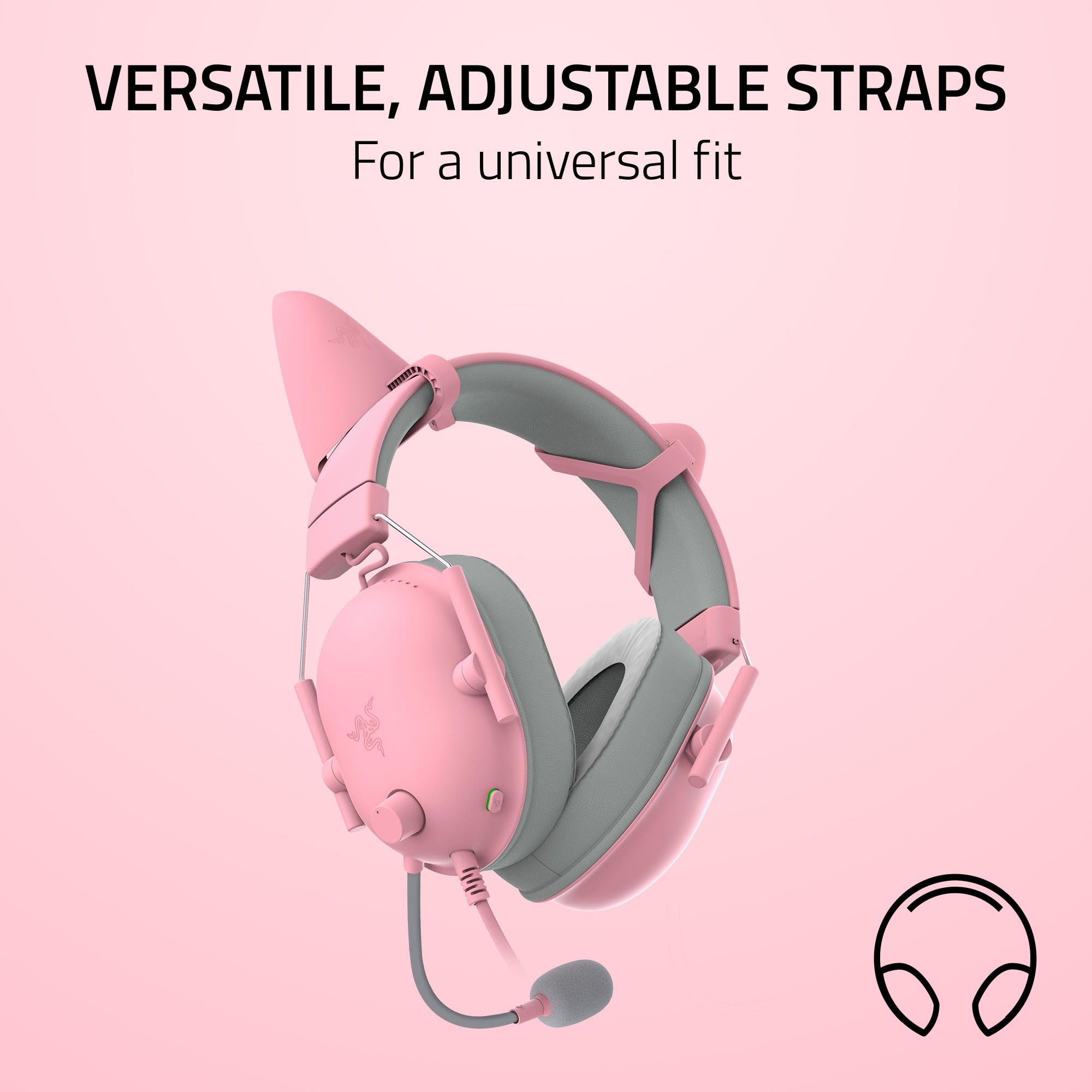 Foto 4 pulgar | Orejas de Gato Razer V2 Rosa con Clip para Auriculares - Venta Internacional