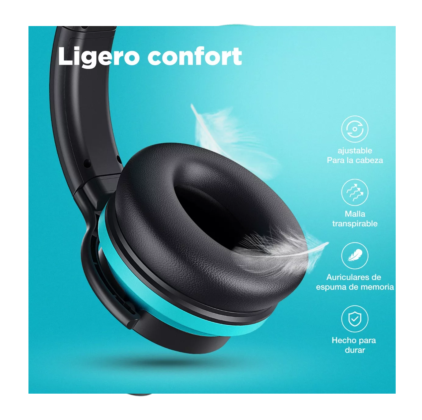 Foto 3 pulgar | Audífonos Bluetooth Con Cancelación De Ruido Belug Azul Cielo/negro