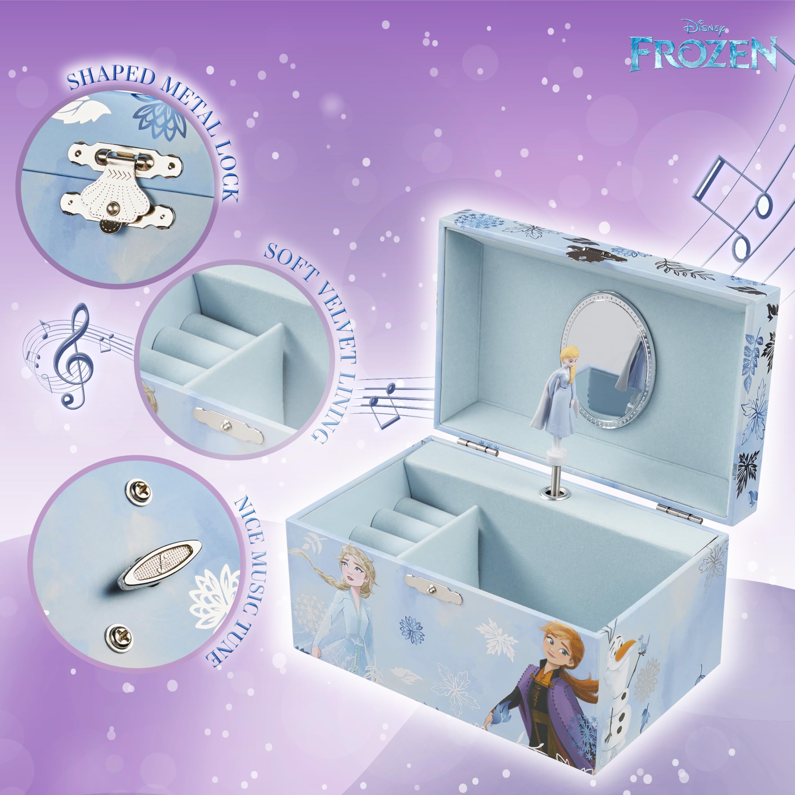 Foto 6 pulgar | Joyero Musical Disney Para Niñas Con Figura Giratoria - Venta Internacional.