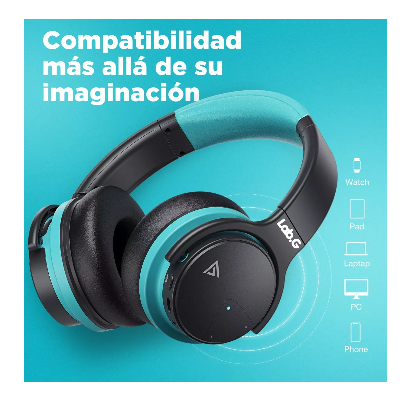 Foto 4 | Audífonos Bluetooth Lab.g Con Cancelación De Ruido Azul Cielo/negro