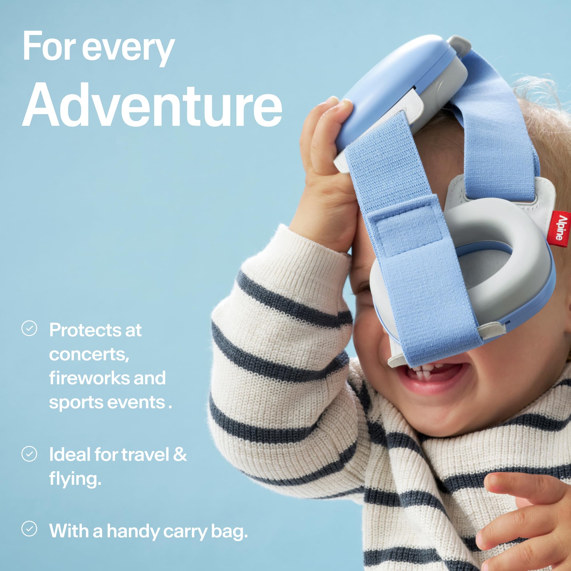 Foto 6 | Orejeras Para Bebés Alpine Muffy Con Protección Contra El Ruido, Azules, De 3 A 48 M - Venta Internacional.