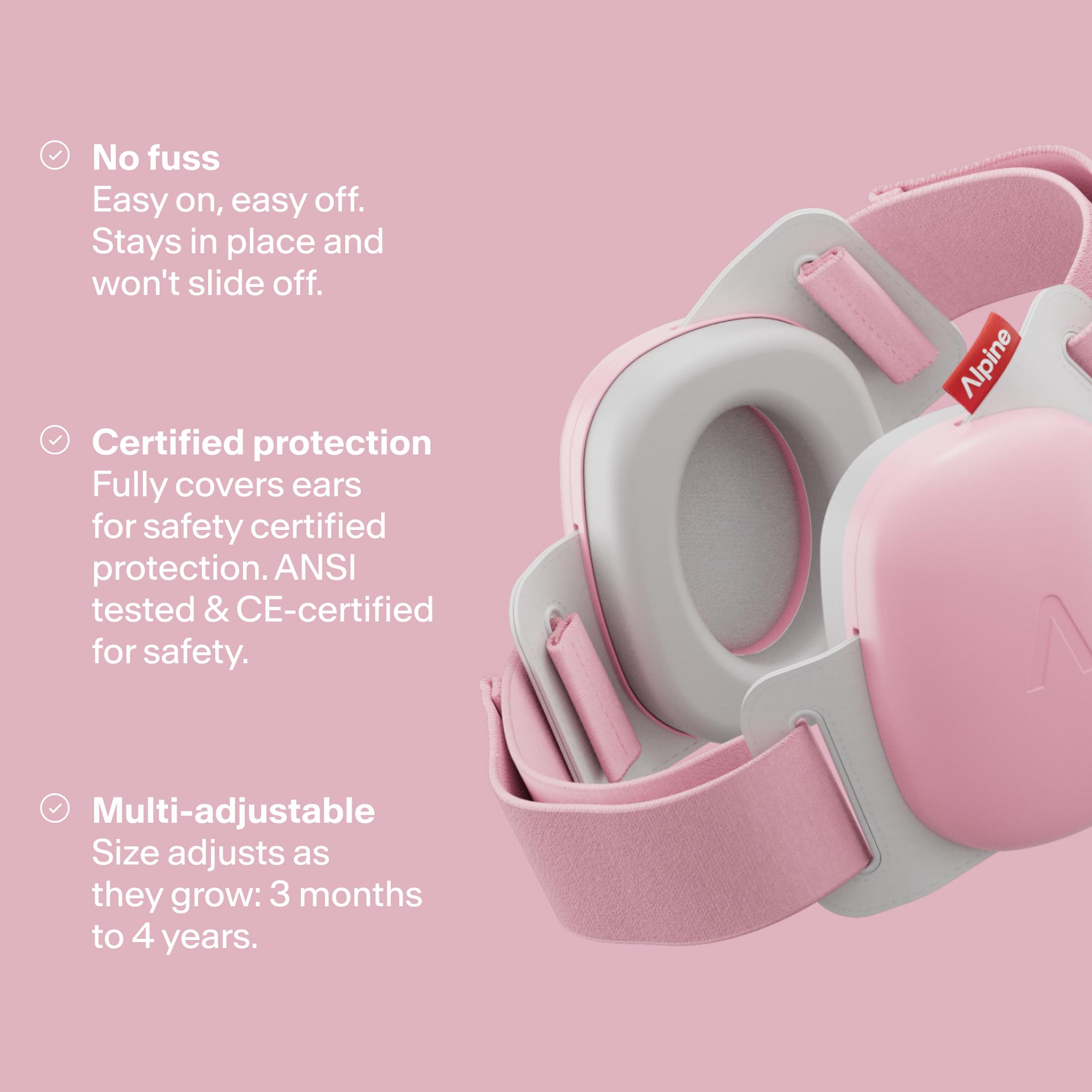 Foto 4 pulgar | Orejeras Para Bebés Alpine Muffy Baby Con Protección Contra El Ruido, Rosas - Venta Internacional.