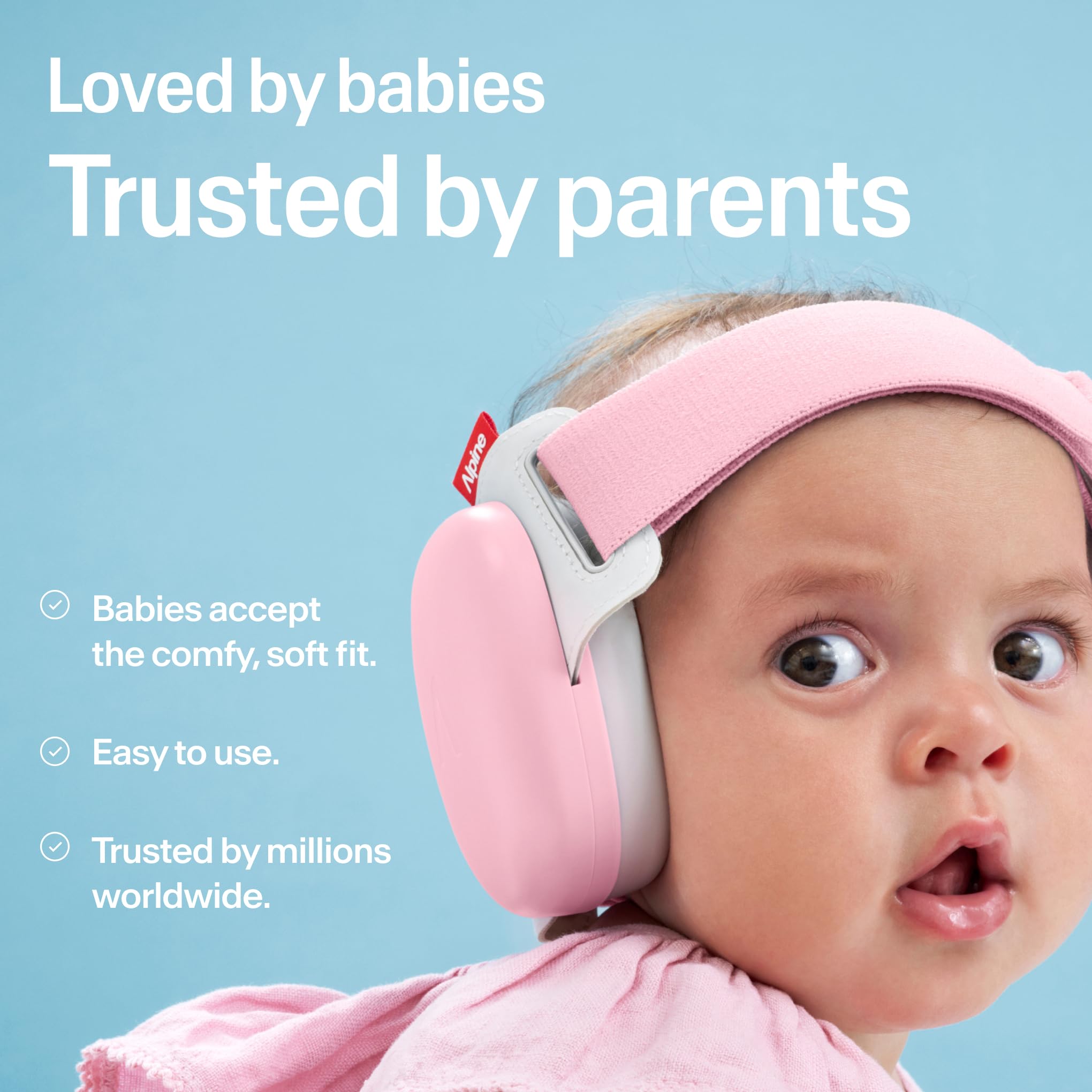 Foto 4 | Orejeras Para Bebés Alpine Muffy Baby Con Protección Contra El Ruido, Rosas - Venta Internacional.
