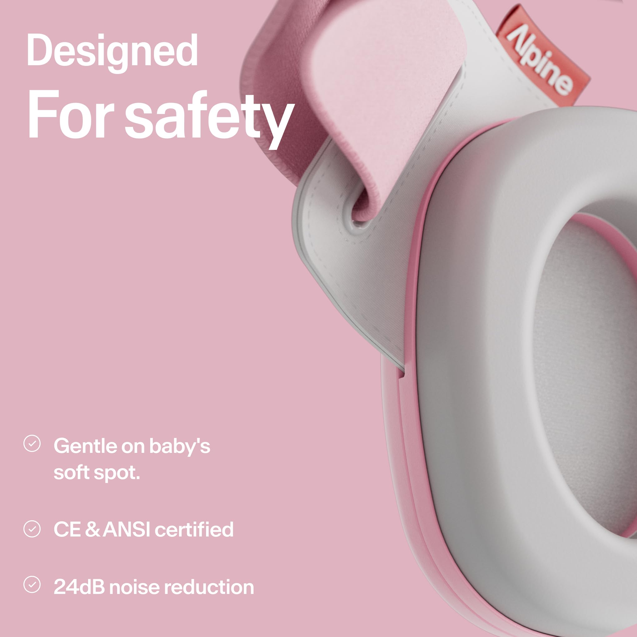 Foto 6 pulgar | Orejeras Para Bebés Alpine Muffy Baby Con Protección Contra El Ruido, Rosas - Venta Internacional.