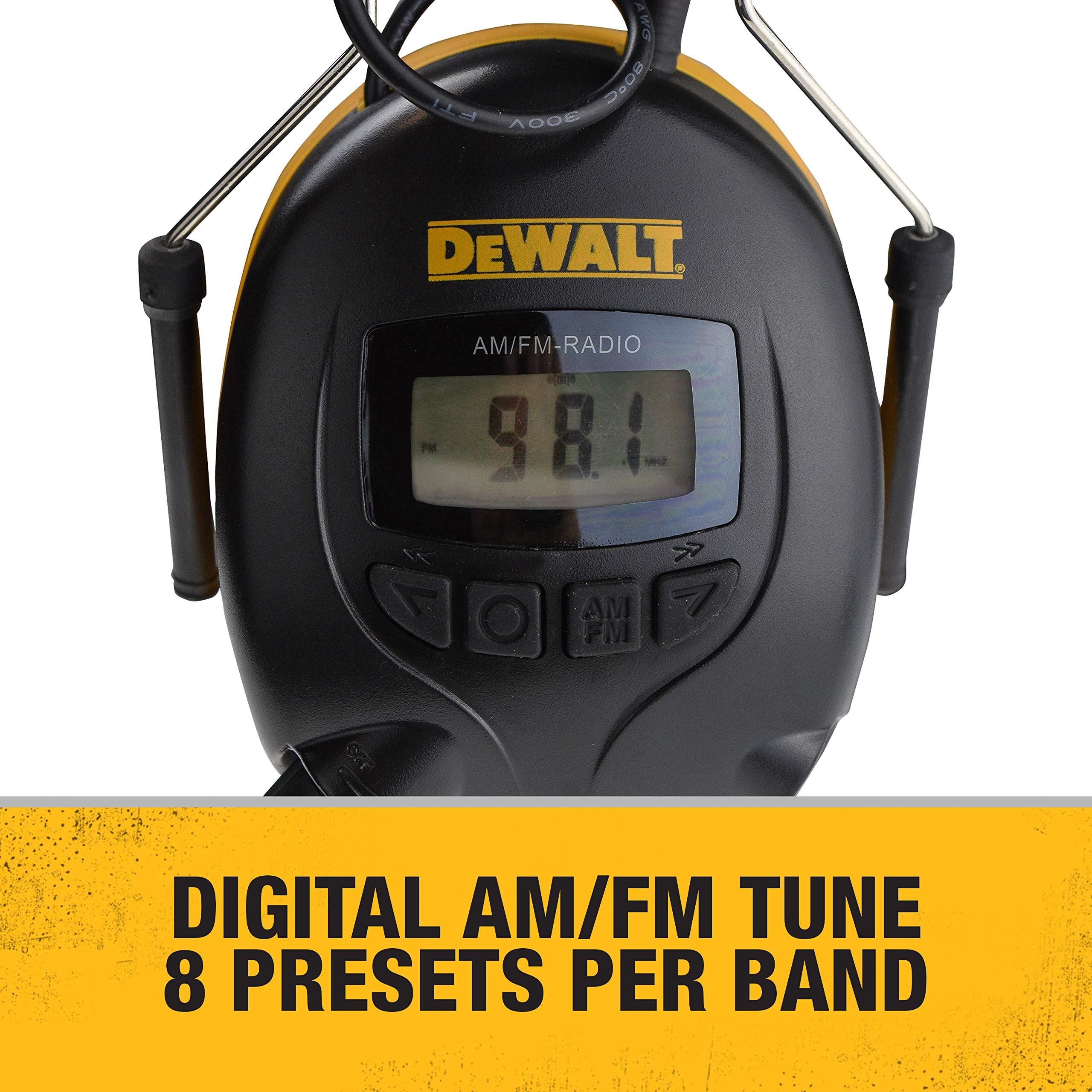 Foto 4 pulgar | Orejeras Dewalt Dpg15 Am/fm Digital Tune Con Conexión Aux - Venta Internacional.