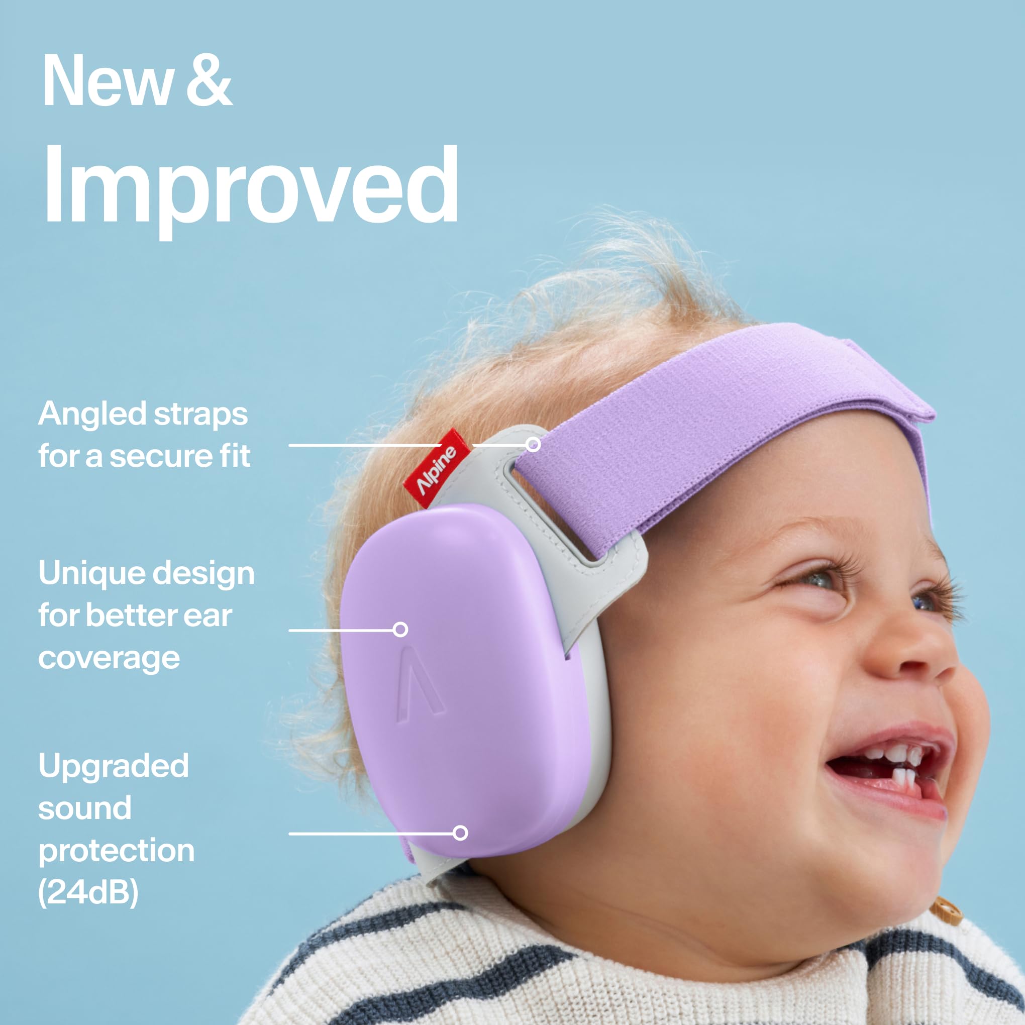 Foto 2 | Orejeras Para Bebés Alpine Muffy Baby Con Protección Contra El Ruido, Color Morado - Venta Internacional.