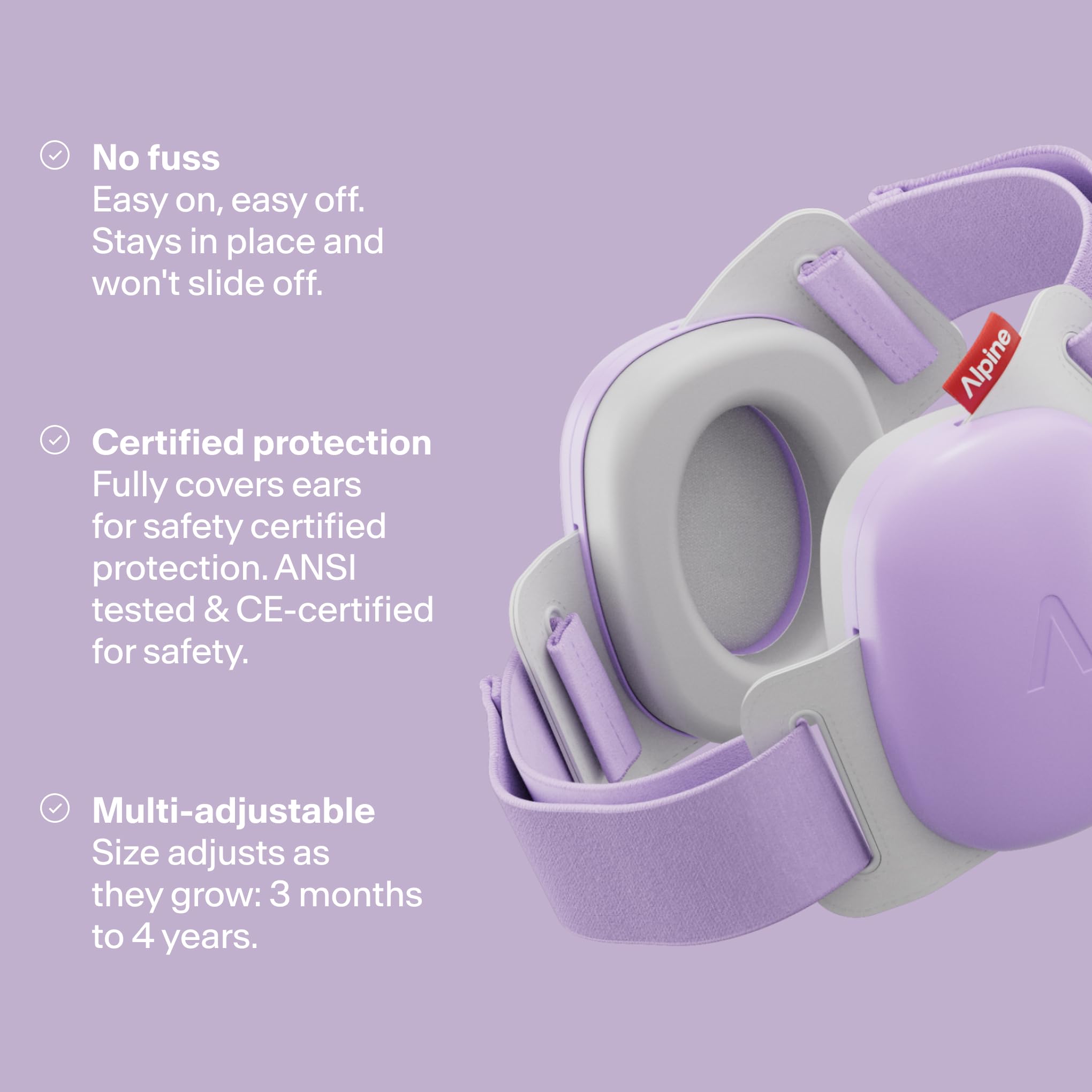 Foto 4 pulgar | Orejeras Para Bebés Alpine Muffy Baby Con Protección Contra El Ruido, Color Morado - Venta Internacional.