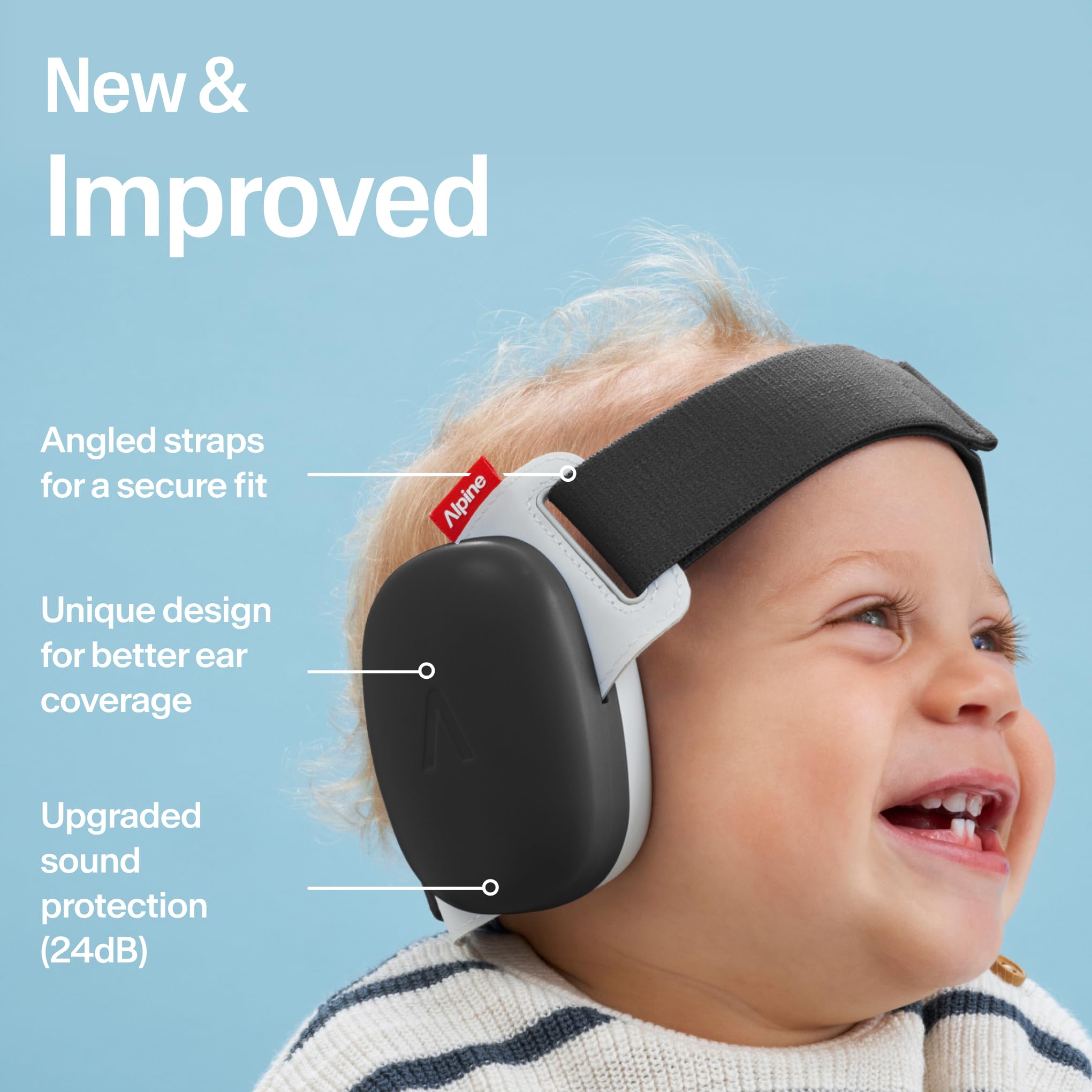 Foto 2 | Orejeras Para Bebés Con Protección Contra El Ruido Alpine Muffy Baby Black - Venta Internacional.