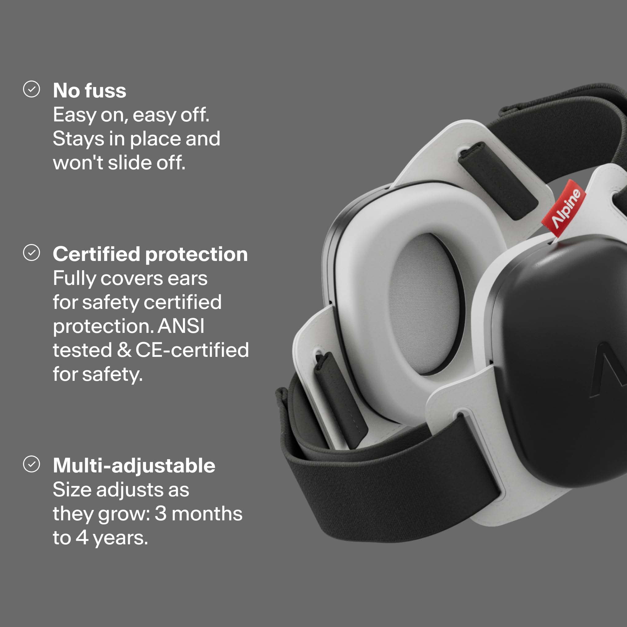 Foto 3 | Orejeras Para Bebés Con Protección Contra El Ruido Alpine Muffy Baby Black - Venta Internacional.