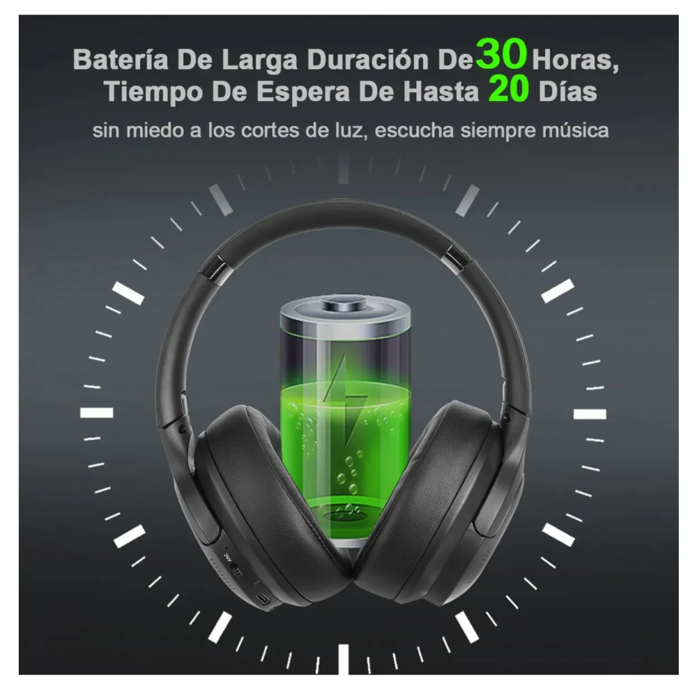 Foto 3 pulgar | Audífonos Con Cancelación De Ruido Lab.g   Inalámbrico Diadema Anc Bt5.3 Negro