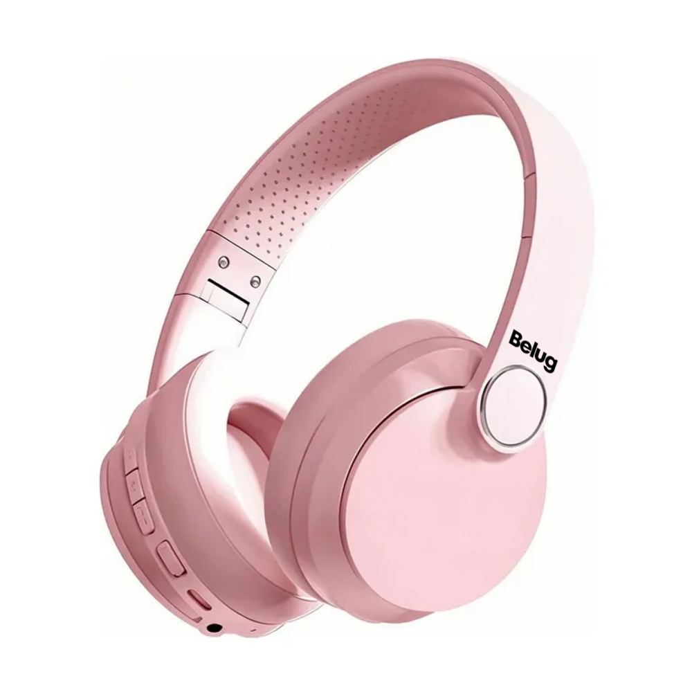 Foto 2 pulgar | Auriculares Bluetooth Inalámbricos De Diadema Con Micrófono Belug  Rosa