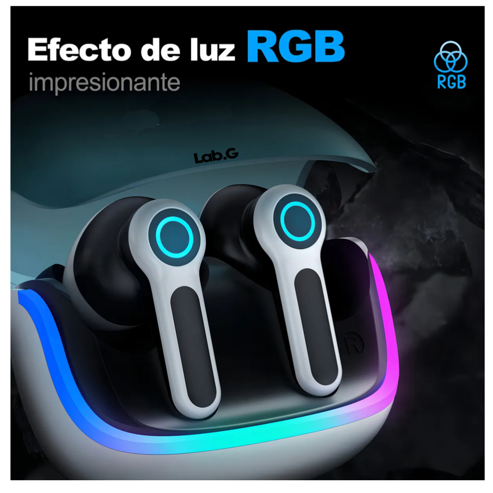 Foto 4 pulgar | Audífonos Bluetooth Gamer Inalámbricos Lab.g  Azul Con Blanco