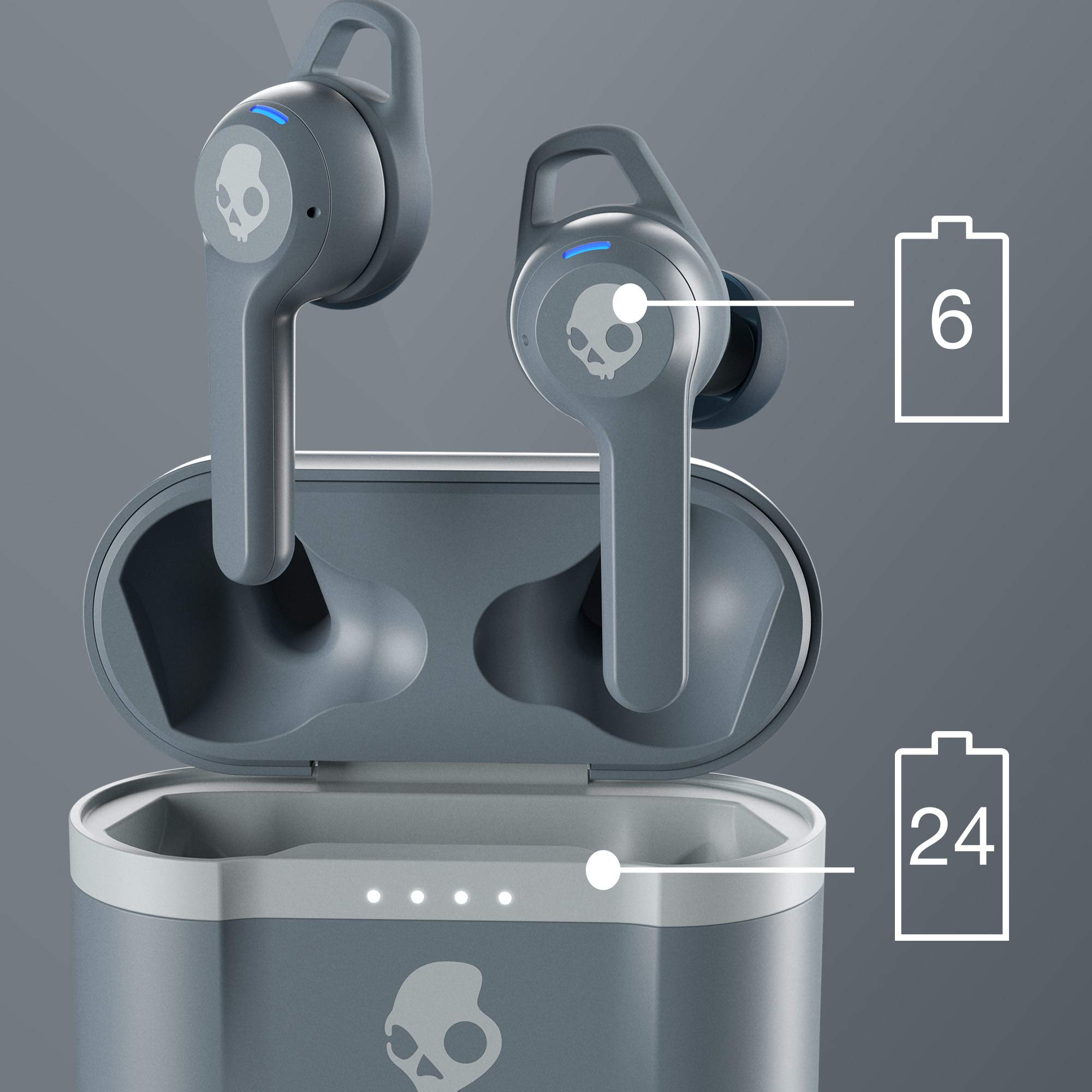 Foto 6 pulgar | Auriculares Inalámbricos Skullcandy Indy Evo Con Batería De 30 Horas, Color Gris - Venta Internacional.