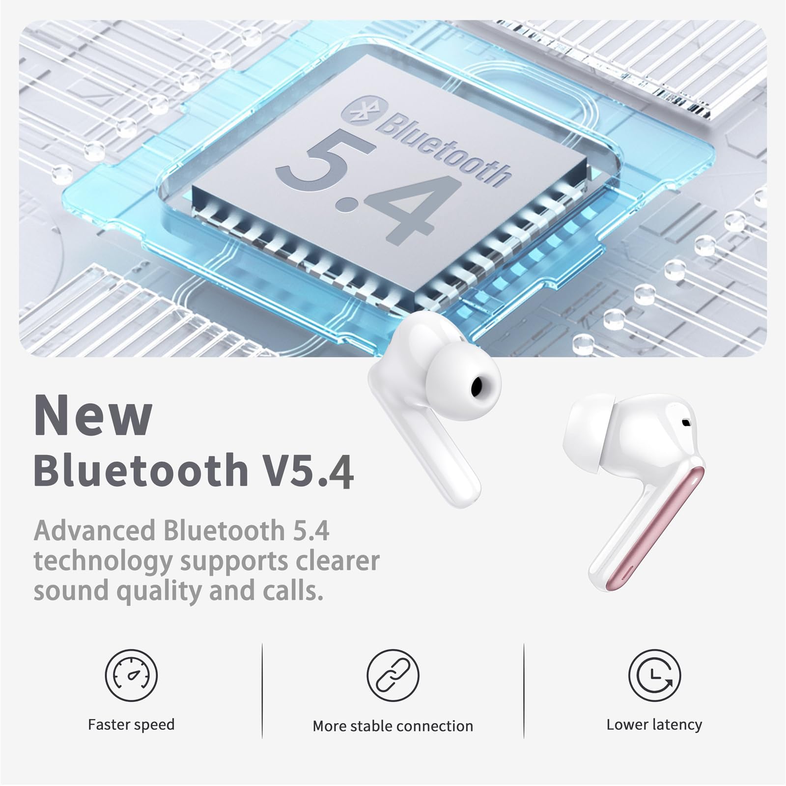 Foto 5 pulgar | Auriculares Inalámbricos Xinwld 2025 Bluetooth 5.4 Con 4 Micrófonos Enc Rose - Venta Internacional.