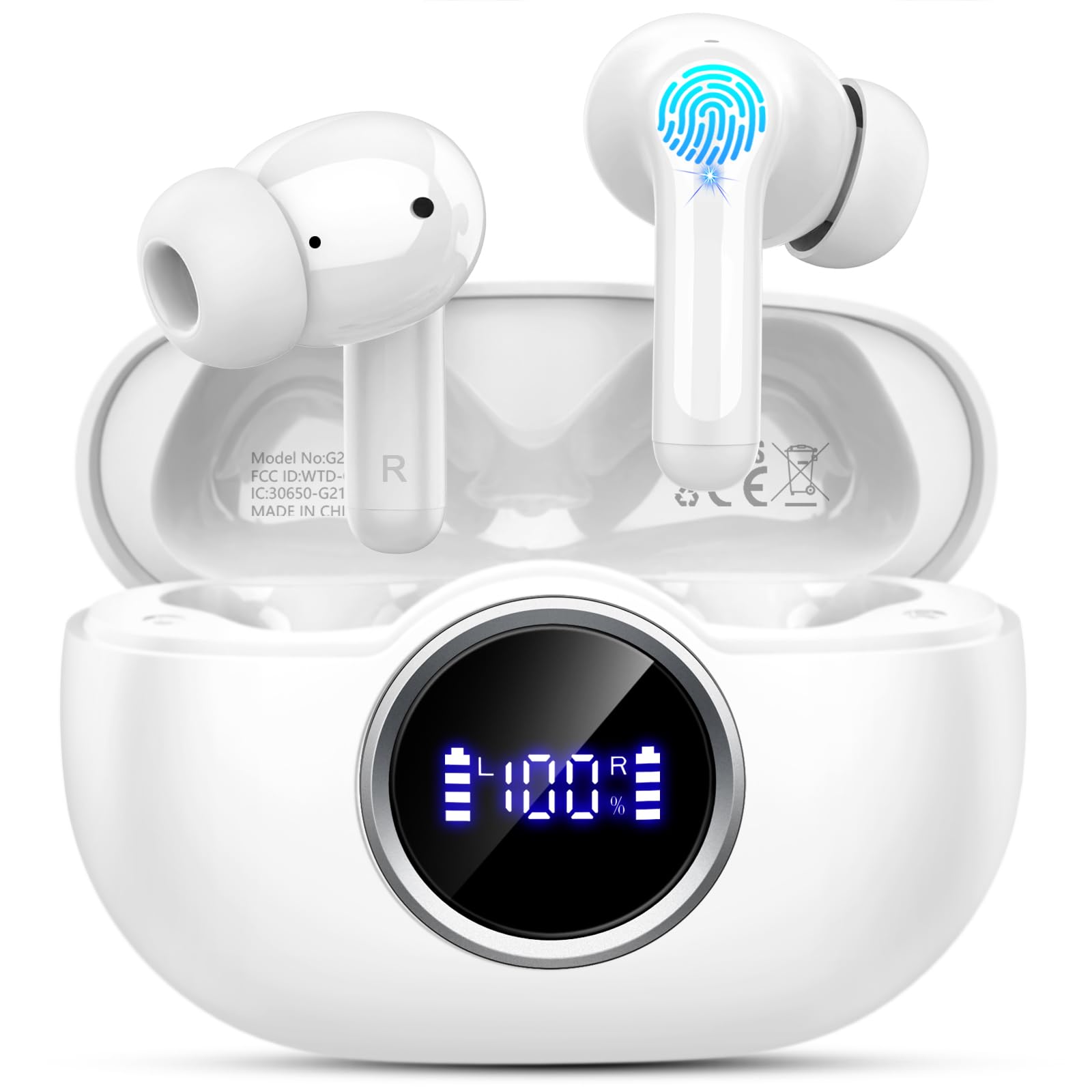Foto 2 pulgar | Auriculares Inalámbricos Rinsmola G21pro Bluetooth 5.4 36 Horas Blancos - Venta Internacional.