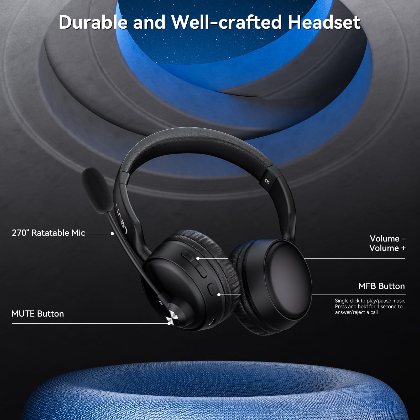 Foto 7 pulgar | Auriculares Bluetooth Levn Auriculares Bluetooth Con Micrófono 60 Horas - Venta Internacional.