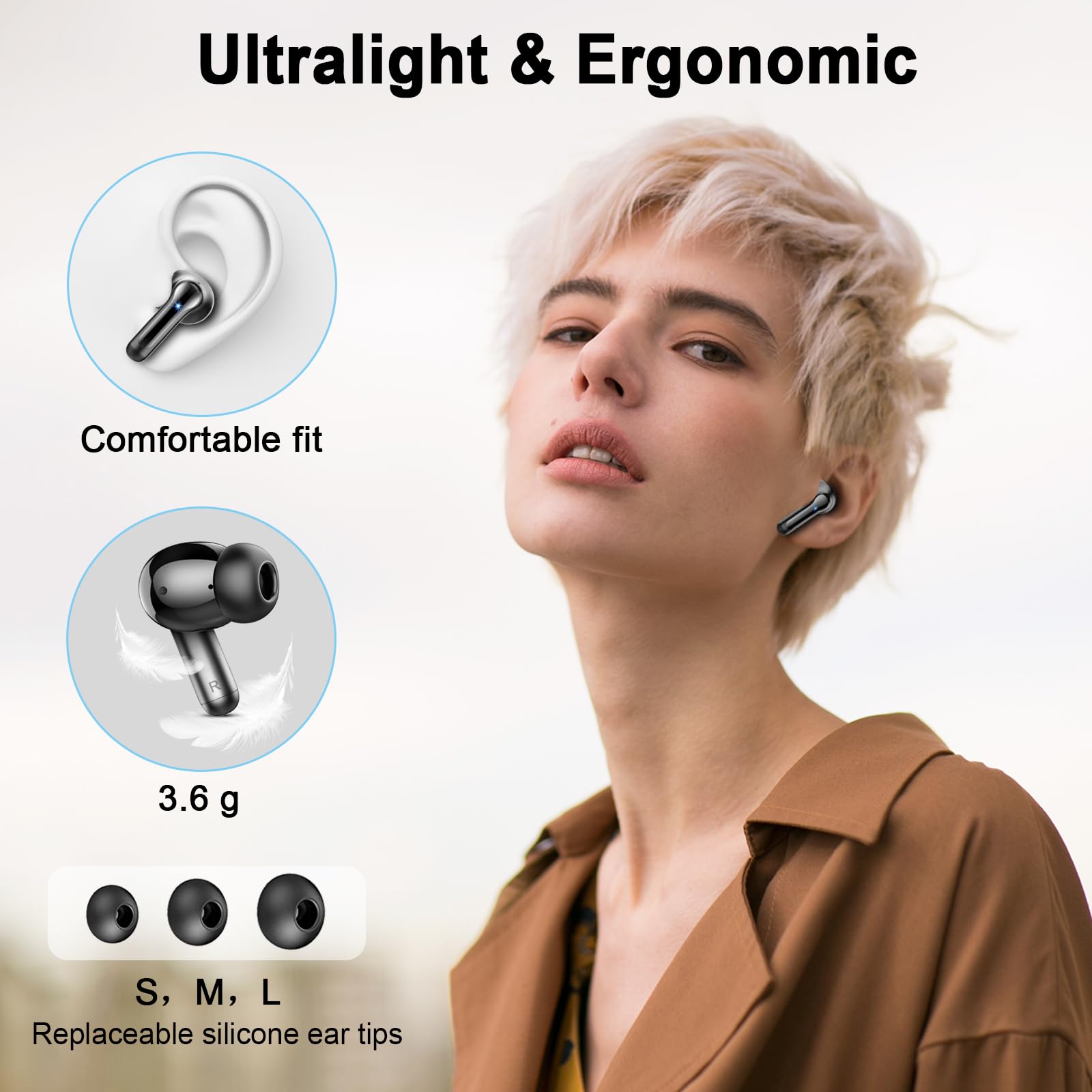Foto 7 pulgar | Auriculares Inalámbricos Rinsmola 2025 Bluetooth 5.4 36hrs Ip7 Negros - Venta Internacional.