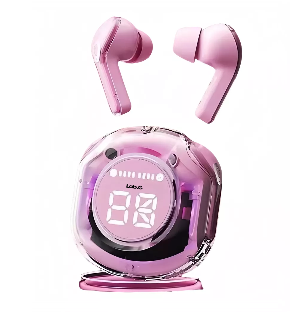 Foto 4 pulgar | Audifonos Inalámbricos Pantalla Digital Reducción Ruido Ipx4 Rosa