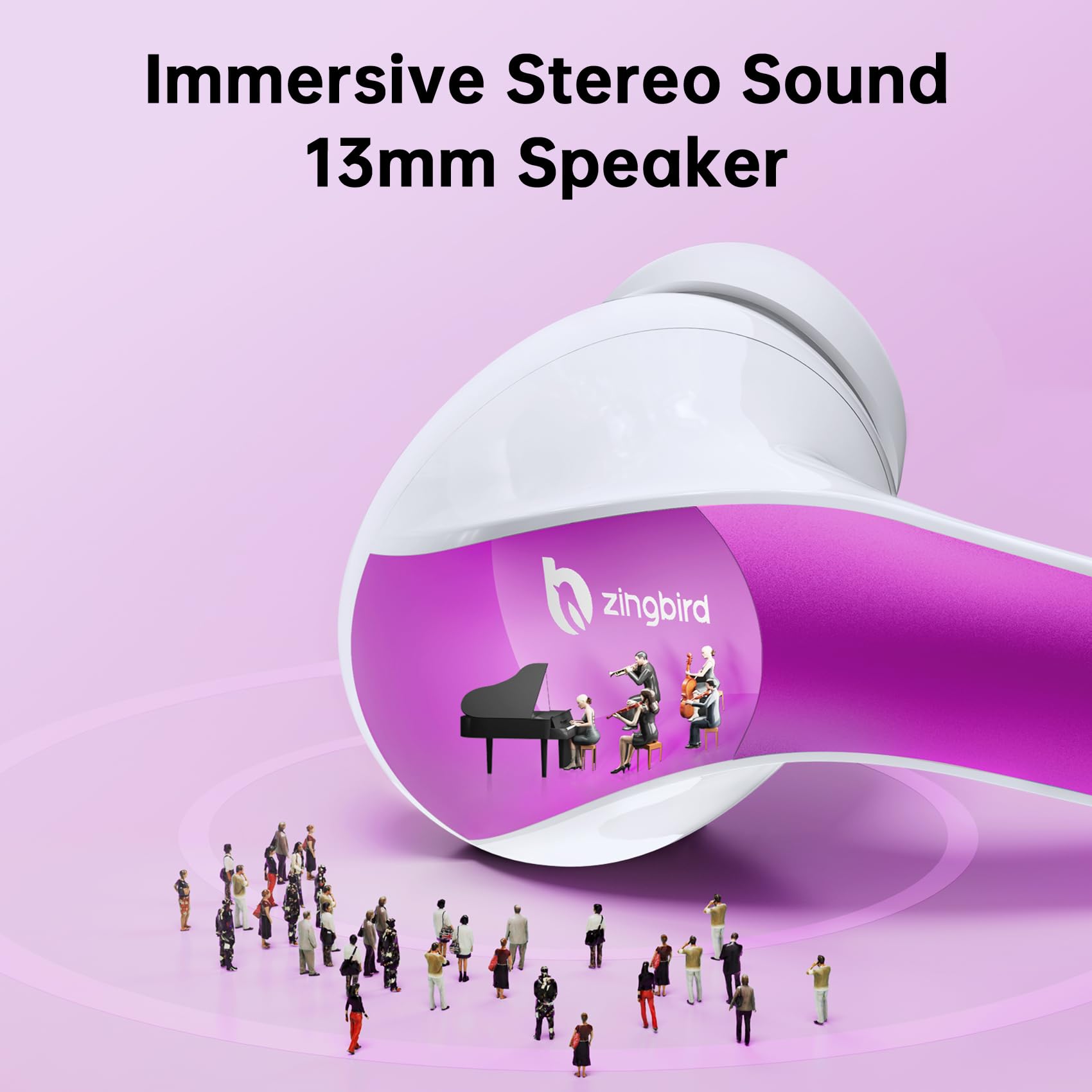 Foto 6 pulgar | Auriculares Inalámbricos Zingbird X15 Bluetooth 5.4 60h Playtime Purple - Venta Internacional.