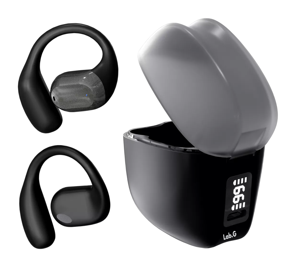 Auriculares Con Bluetooth Inalámbricos Led Negro