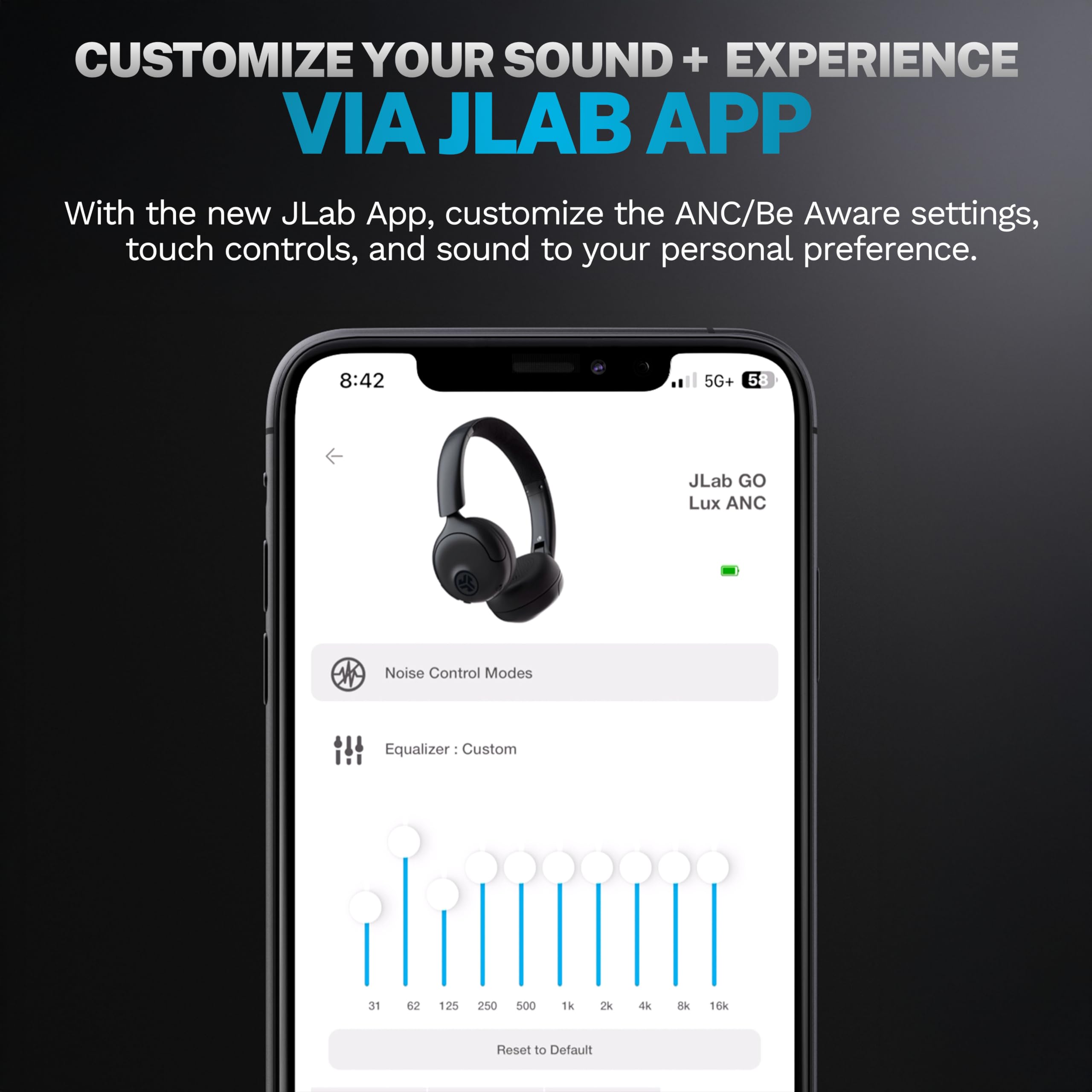 Foto 7 pulgar | Auriculares Inalámbricos Jlab Go Lux Anc Graphite Con Cancelación De Ruido - Venta Internacional.