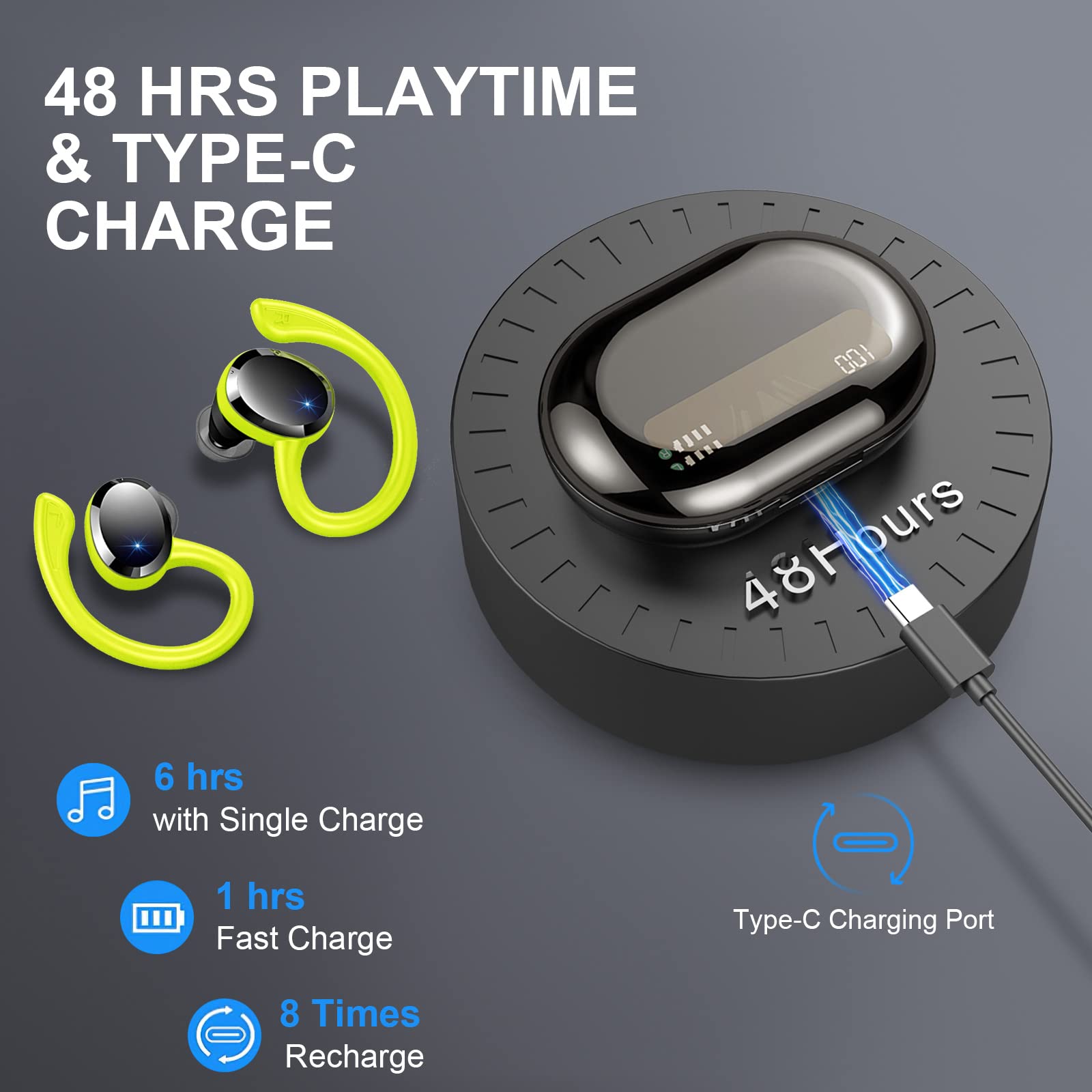 Foto 5 pulgar | Auricular Inalámbrico Ltinist Bluetooth 5.4 Ip7 A Prueba De Agua Verde - Venta Internacional.