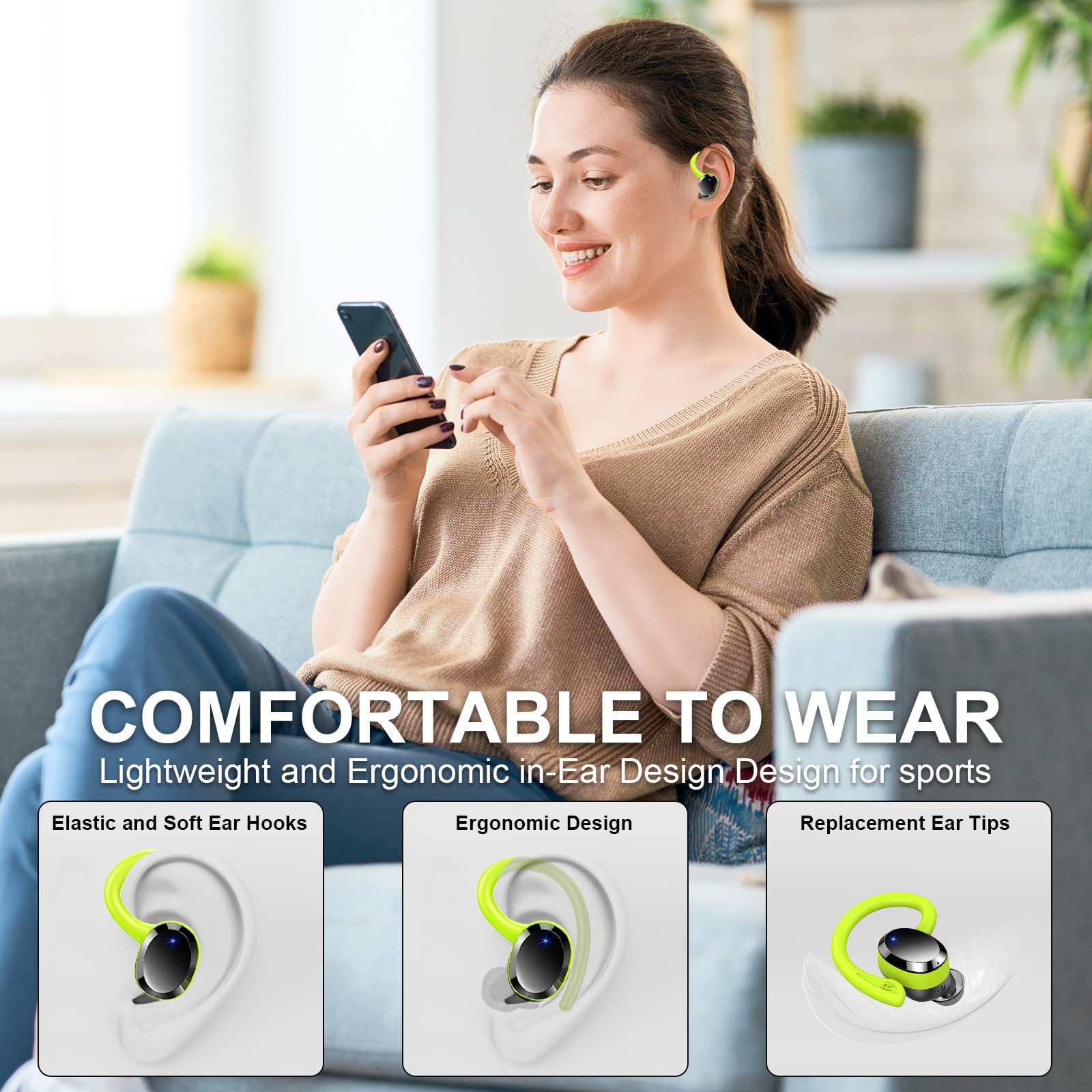 Foto 6 pulgar | Auricular Inalámbrico Ltinist Bluetooth 5.4 Ip7 A Prueba De Agua Verde - Venta Internacional.