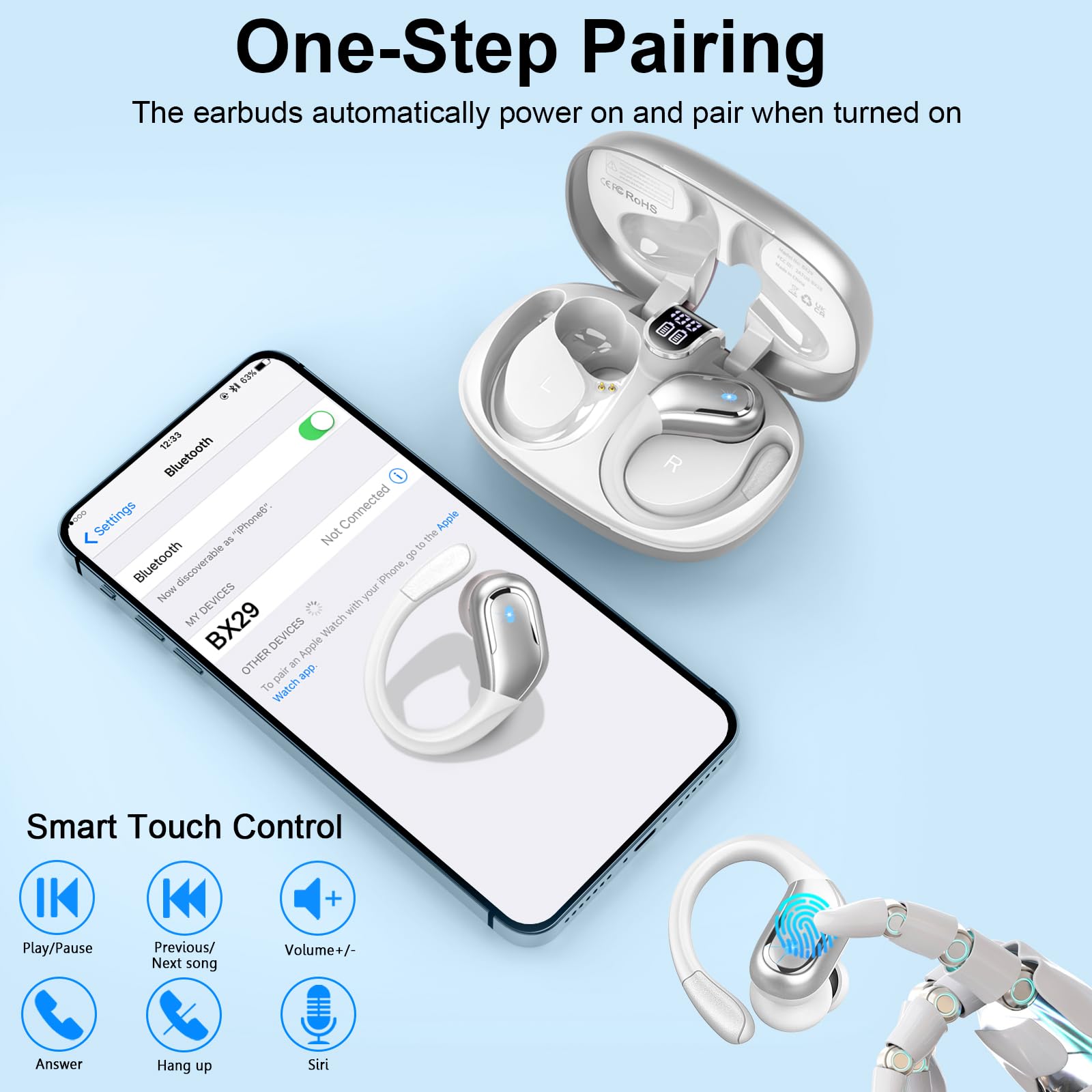 Foto 8 pulgar | Auriculares Inalámbricos Bluetooth 5.4 75 Horas Playtime Ltinist - Venta Internacional.