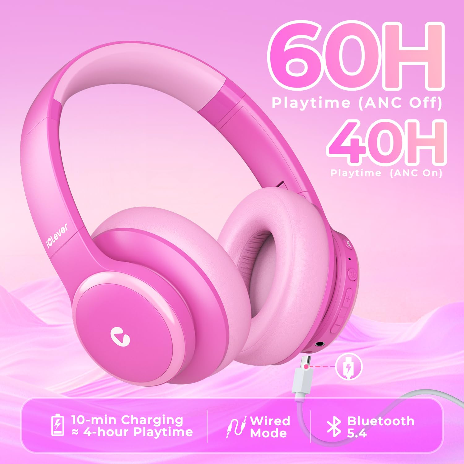 Foto 4 pulgar | Auriculares Inalámbricos Con Cancelación De Ruido Iclever Bth26 Para Niños - Venta Internacional.