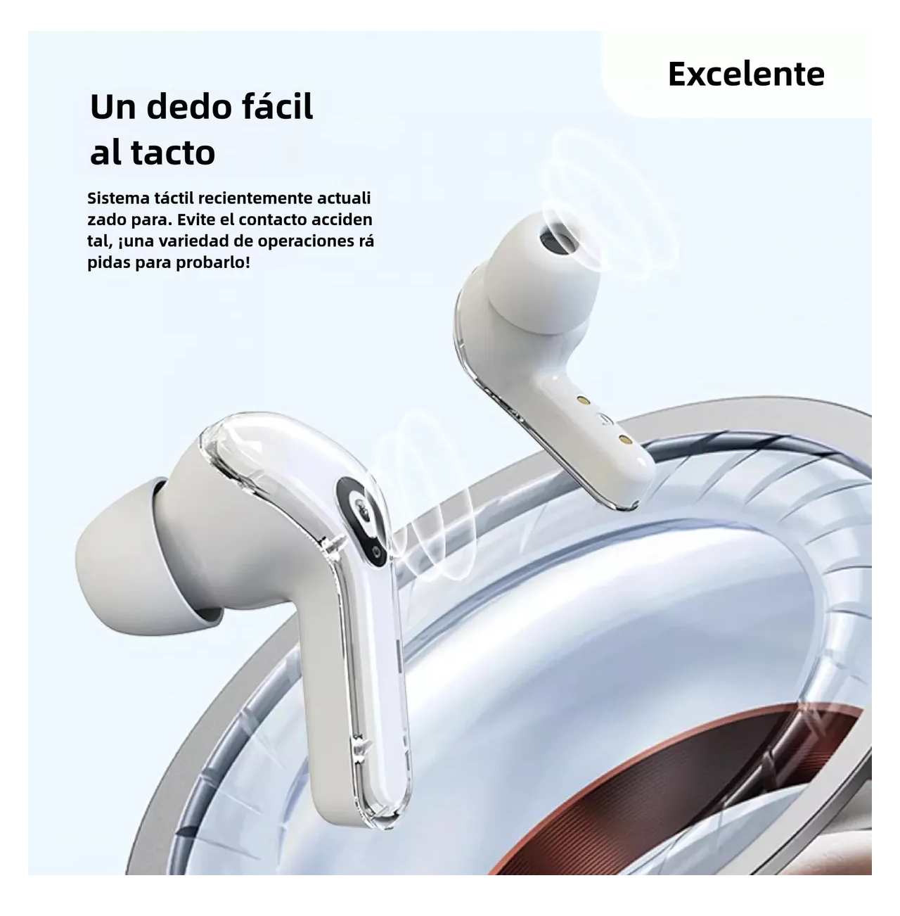Foto 4 pulgar | Audifonos Inalámbricos Pantalla Digital Reducción Ruido Ipx4 Blanco