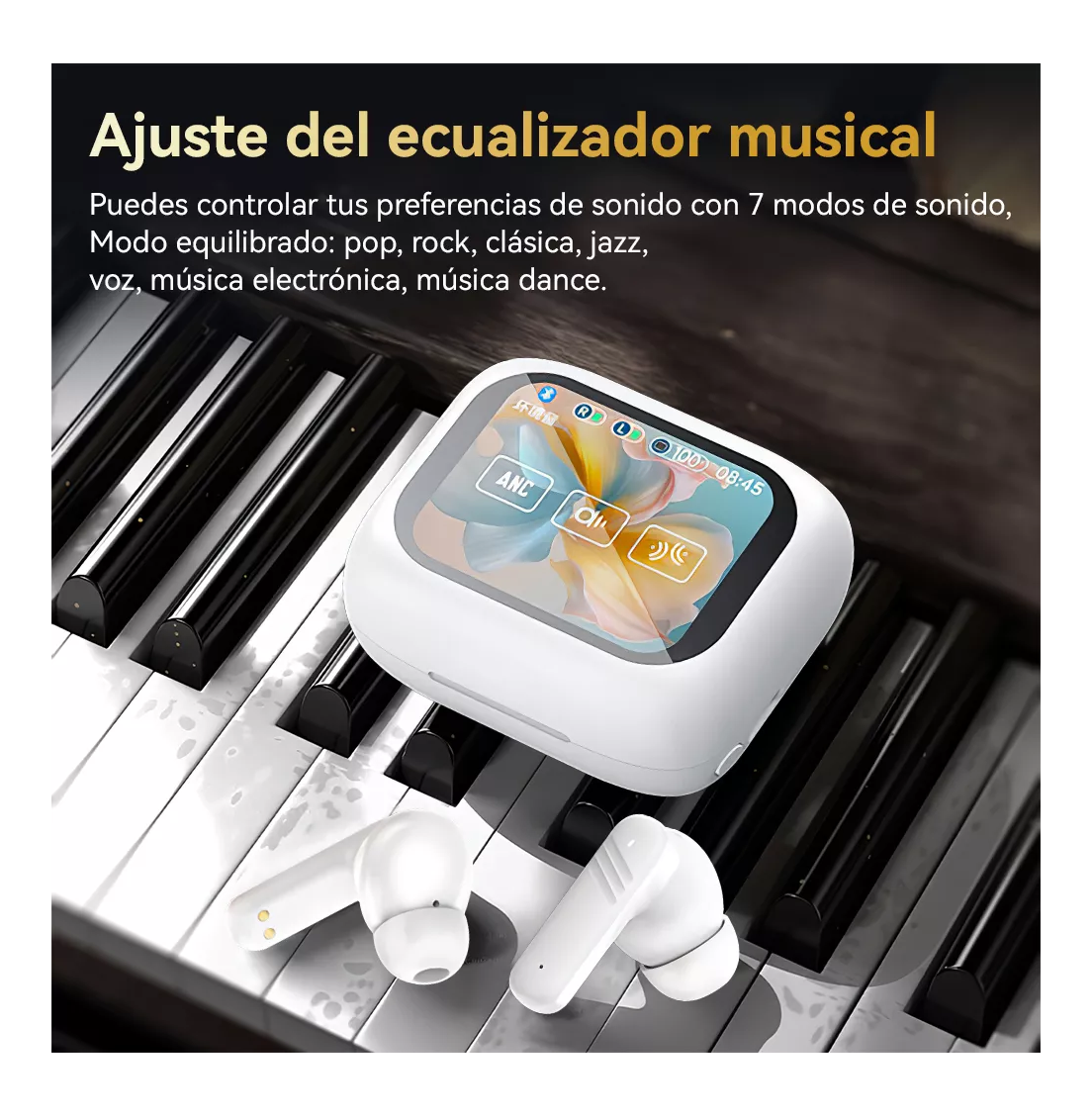 Foto 3 pulgar | Audífonos Con Pantalla Bluetooth Inalámbricos Blanco