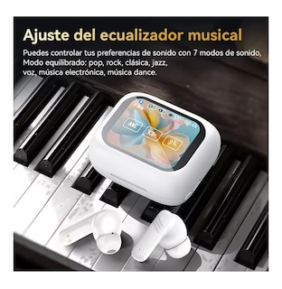 Foto 2 | Audífonos Con Pantalla Bluetooth Inalámbricos Blanco