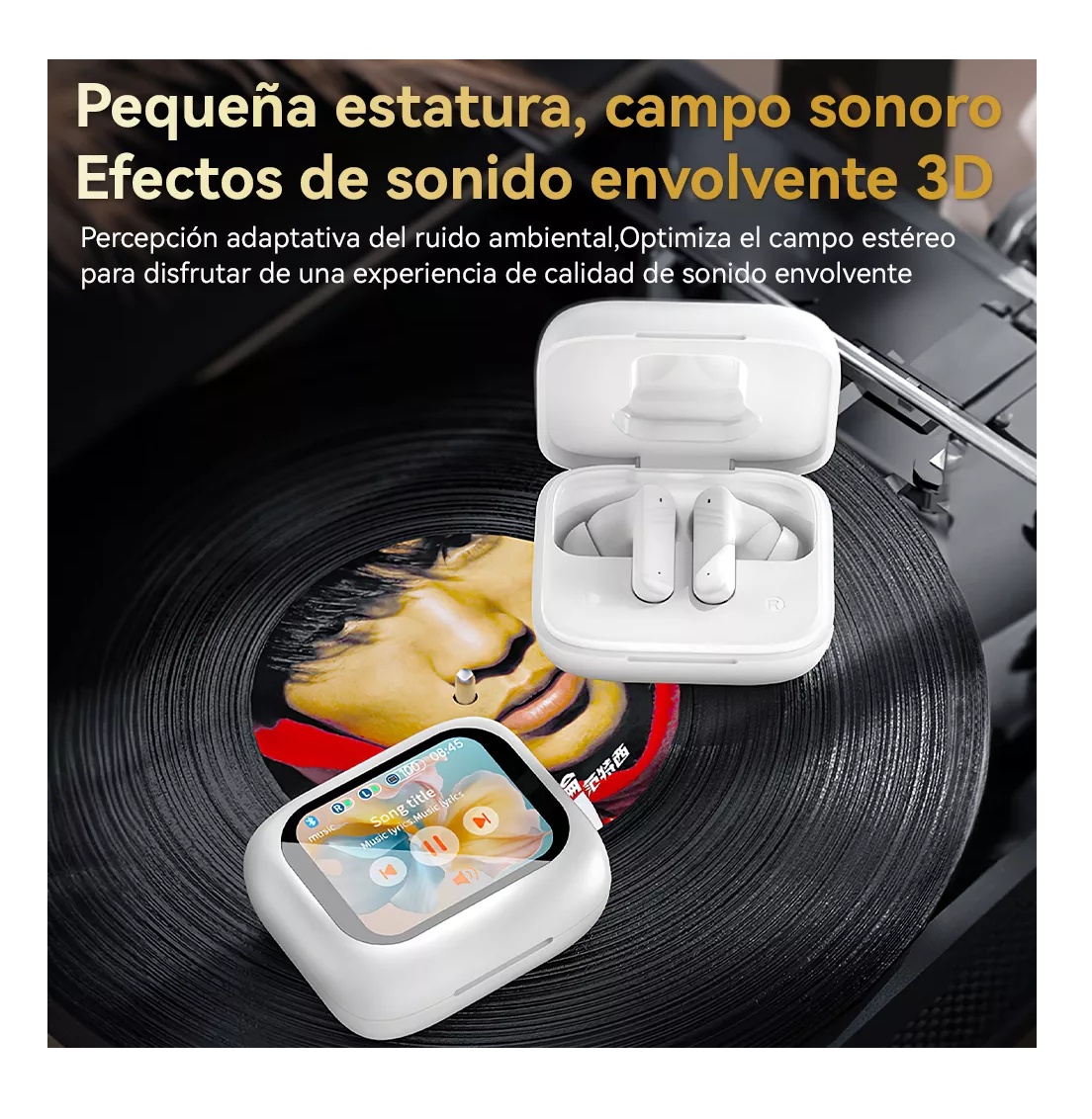 Foto 5 pulgar | Audífonos Con Pantalla Bluetooth Inalámbricos Blanco