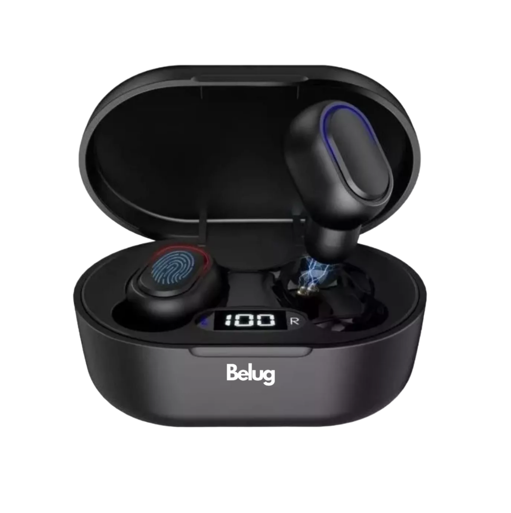 Audífonos In-ear Inalámbricos Belug,  Negro Bluetooth