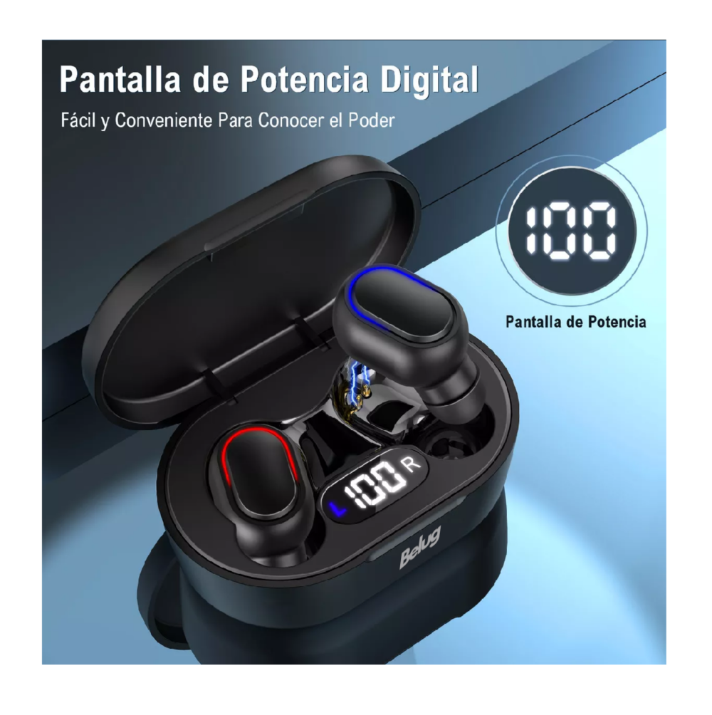 Foto 3 pulgar | Audífonos In-ear Inalámbricos Belug,  Negro Bluetooth