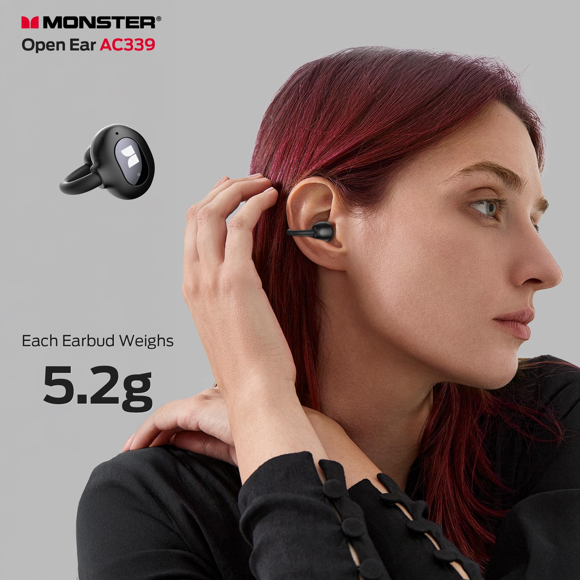 Foto 7 pulgar | Auriculares Monster Open Ear AC339 Bluetooth 6.0 IPX6 Impermeables - Venta Internacional