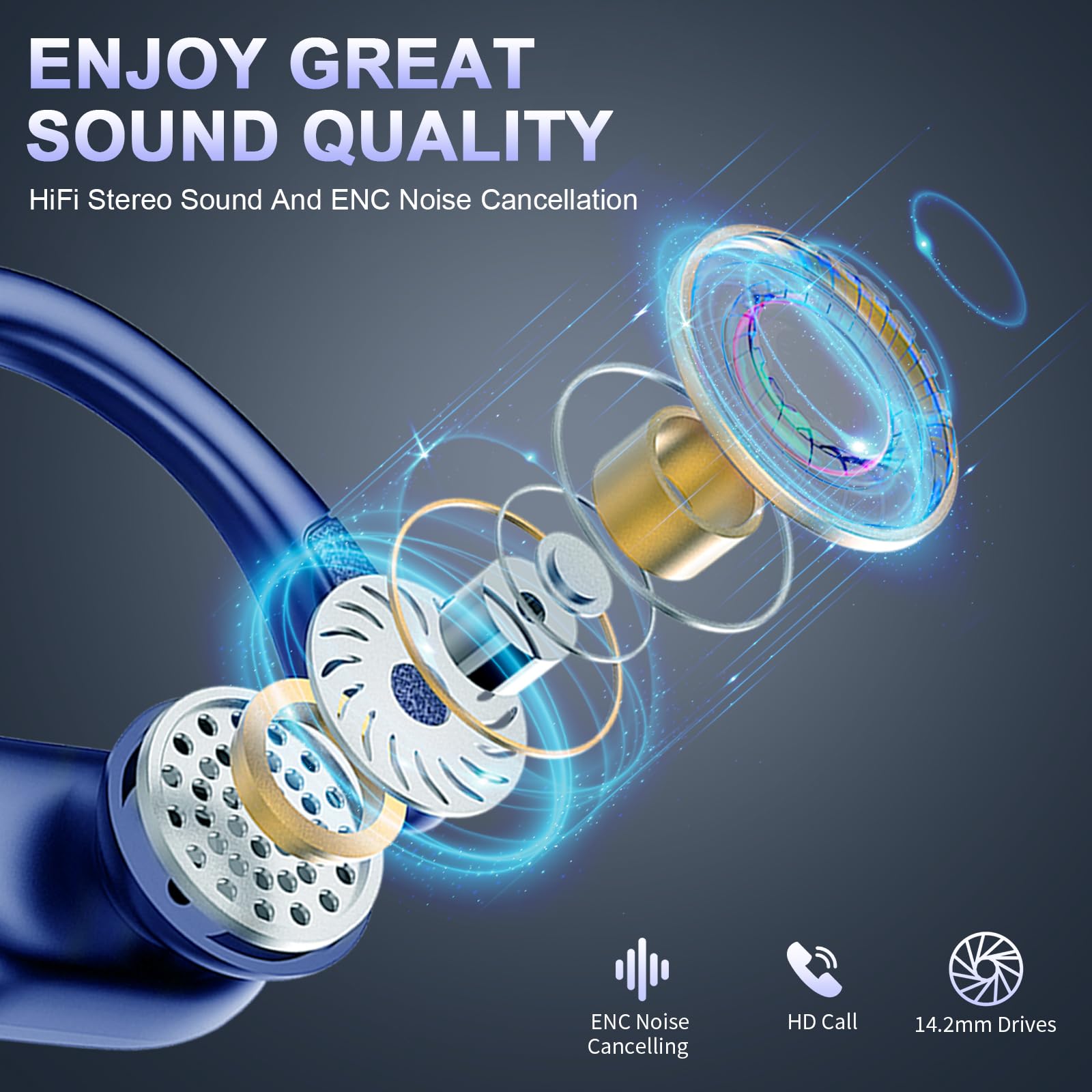 Foto 3 pulgar | Auriculares Inalámbricos Ltinist Bluetooth 5.4 75 Horas Azules - Venta Internacional.