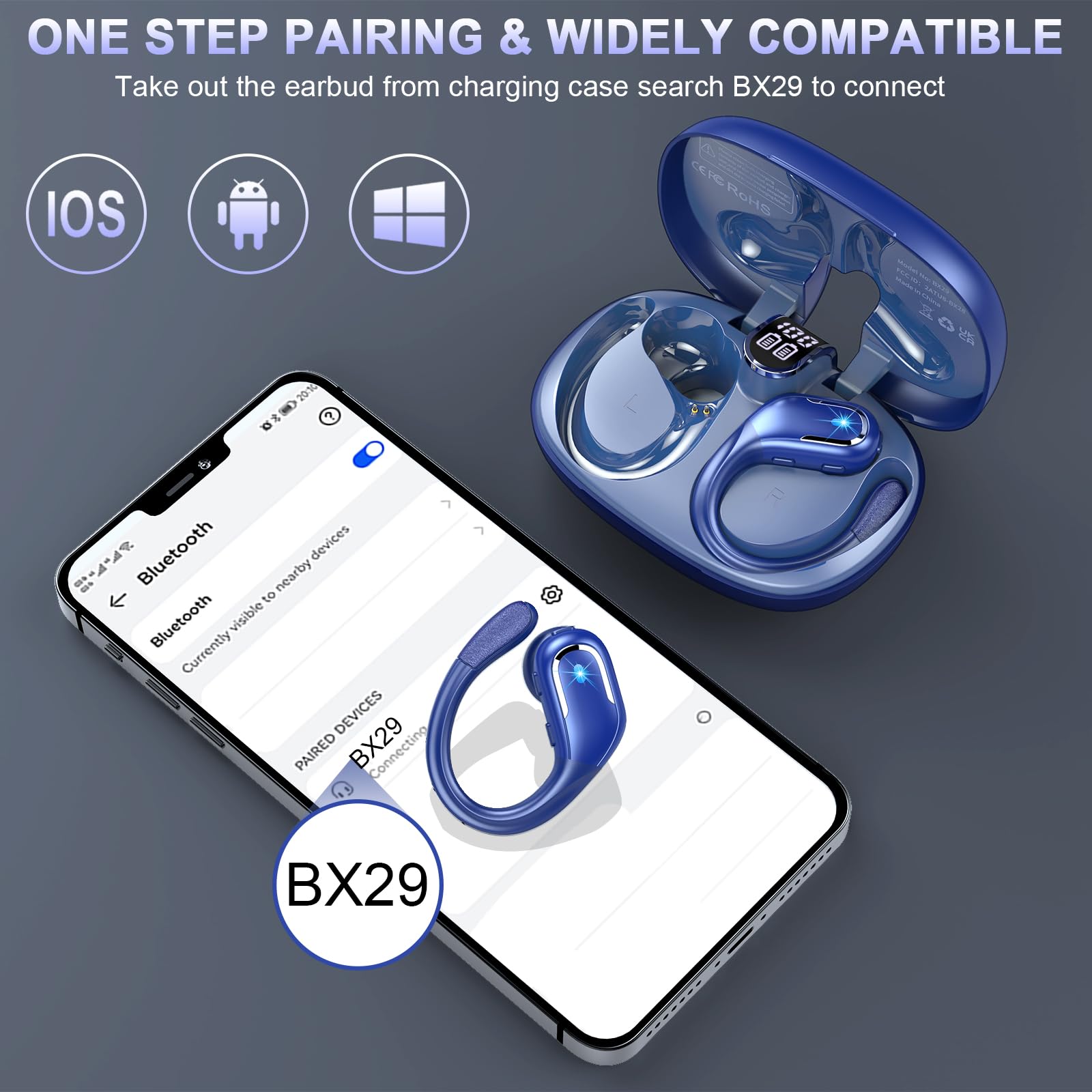 Foto 8 pulgar | Auriculares Inalámbricos Ltinist Bluetooth 5.4 75 Horas Azules - Venta Internacional.