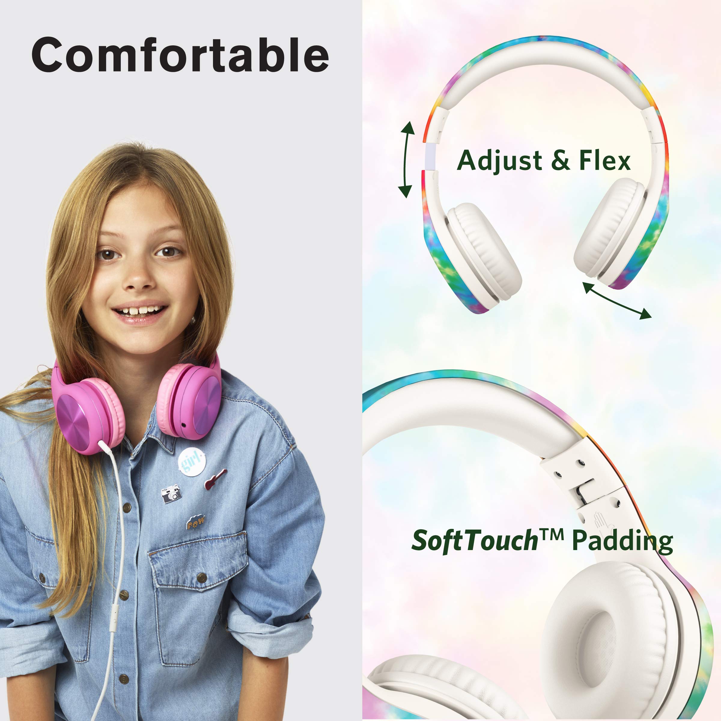 Foto 3 pulgar | Auriculares Lilgadgets Connect+ Pro Kids Con Micrófono Y Cable Tie Dye - Venta Internacional.