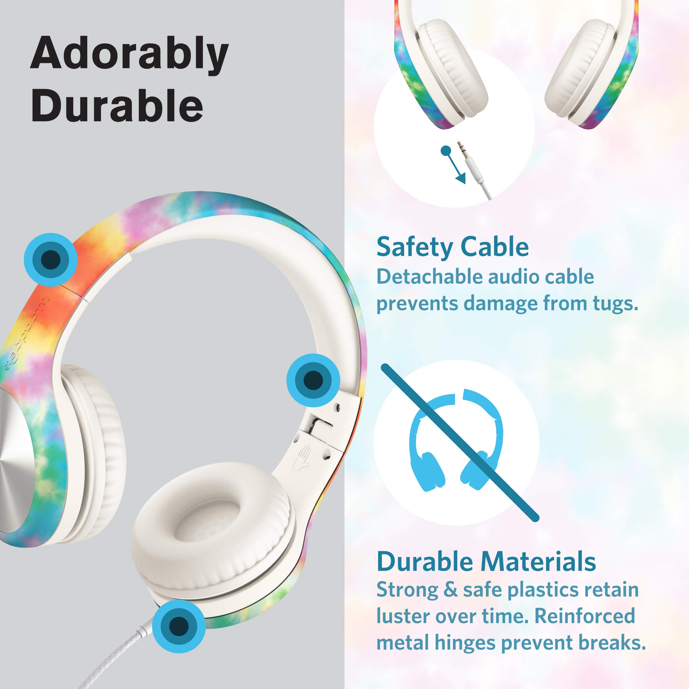 Foto 4 pulgar | Auriculares Lilgadgets Connect+ Pro Kids Con Micrófono Y Cable Tie Dye - Venta Internacional.