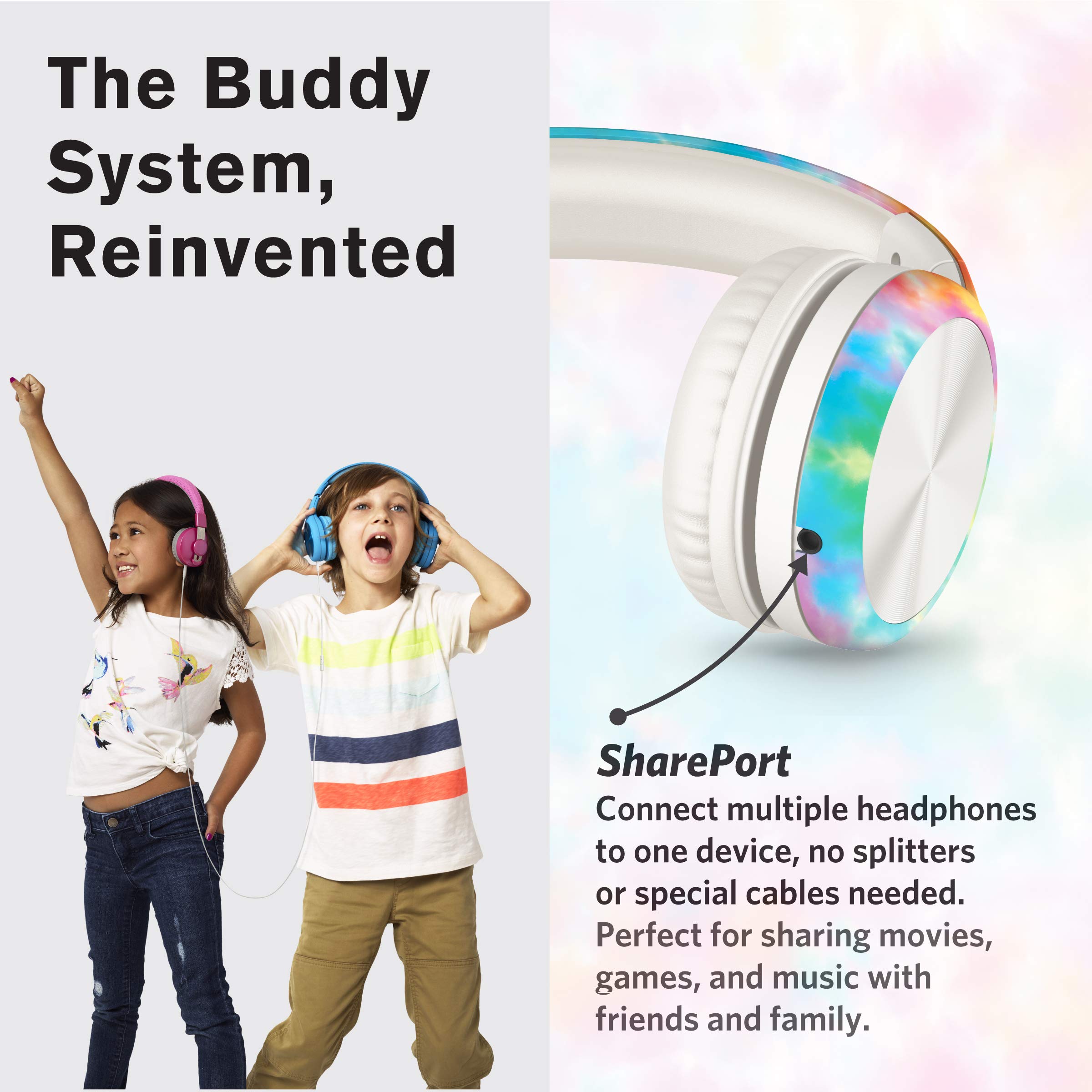 Foto 6 pulgar | Auriculares Lilgadgets Connect+ Pro Kids Con Micrófono Y Cable Tie Dye - Venta Internacional.