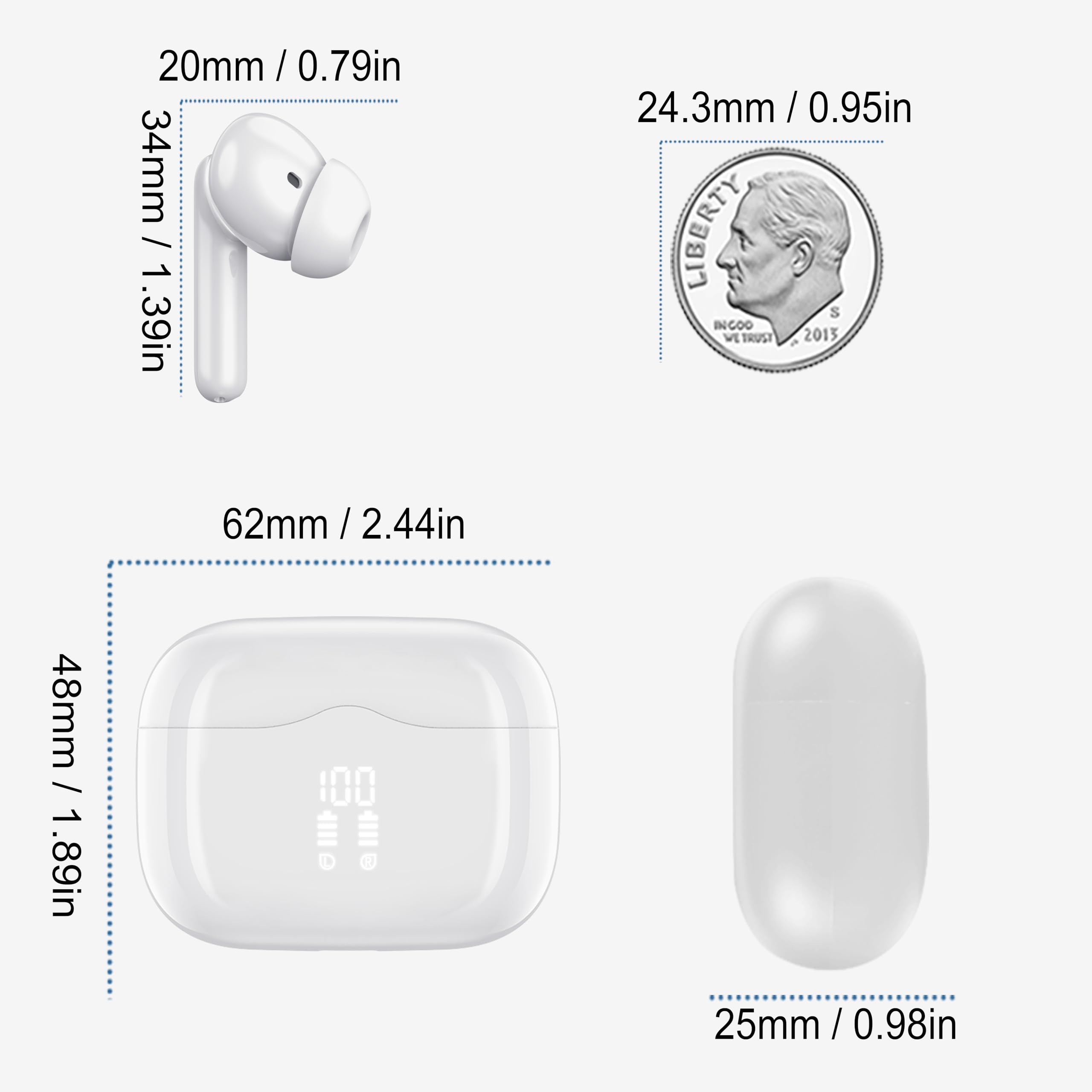Foto 6 pulgar | Auriculares Inalámbricos Xinwld Bluetooth 5.3 40h Playtime - Venta Internacional.