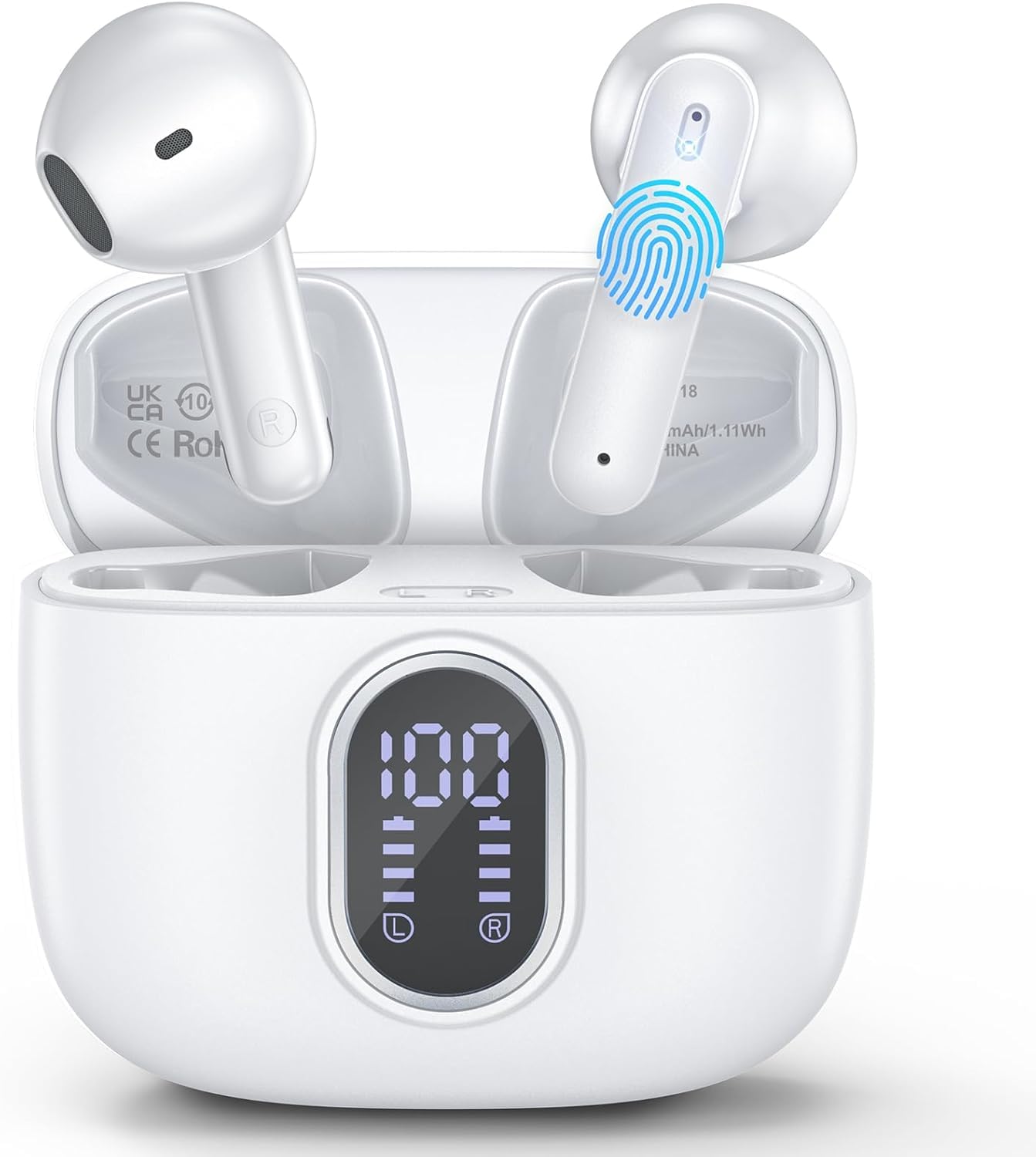 Foto 2 pulgar | Auriculares Inalámbricos Whykjtek G18 Bluetooth 5.3 42 Horas De Reproducción Blancos - Venta Internacional.