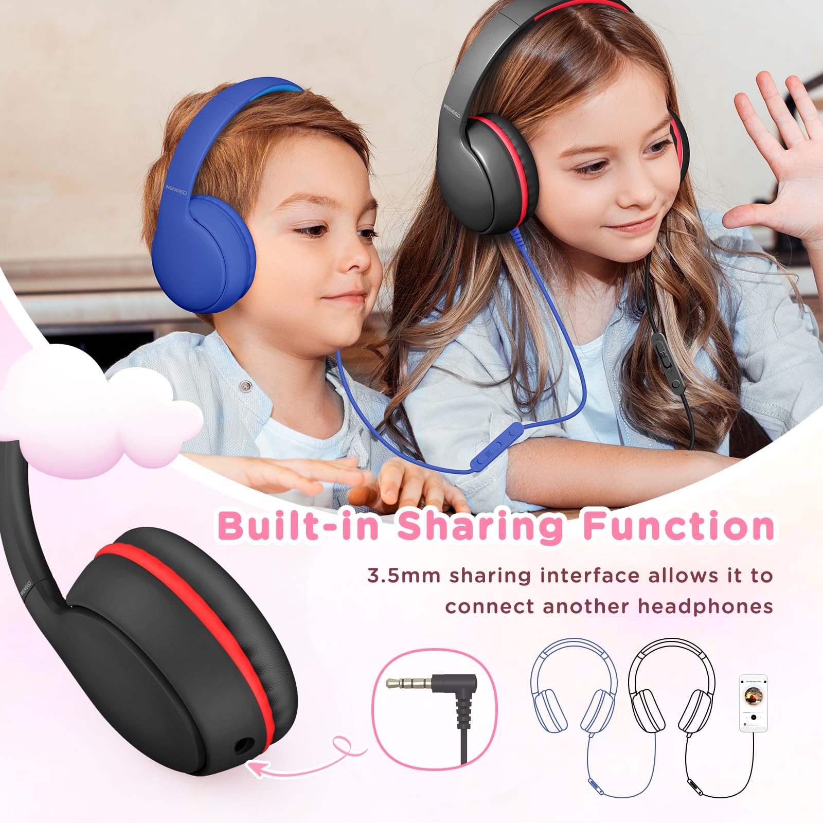 Foto 4 pulgar | Auriculares Para Niños Con Cable Y Micrófono Con Límite De Volumen De 85/94 Db - Venta Internacional.